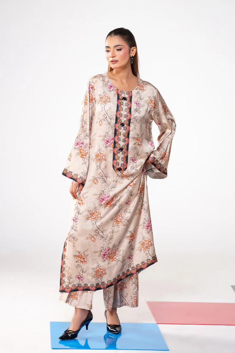 Motif Silk Printed Co-Ord Set-3978 - Image 3