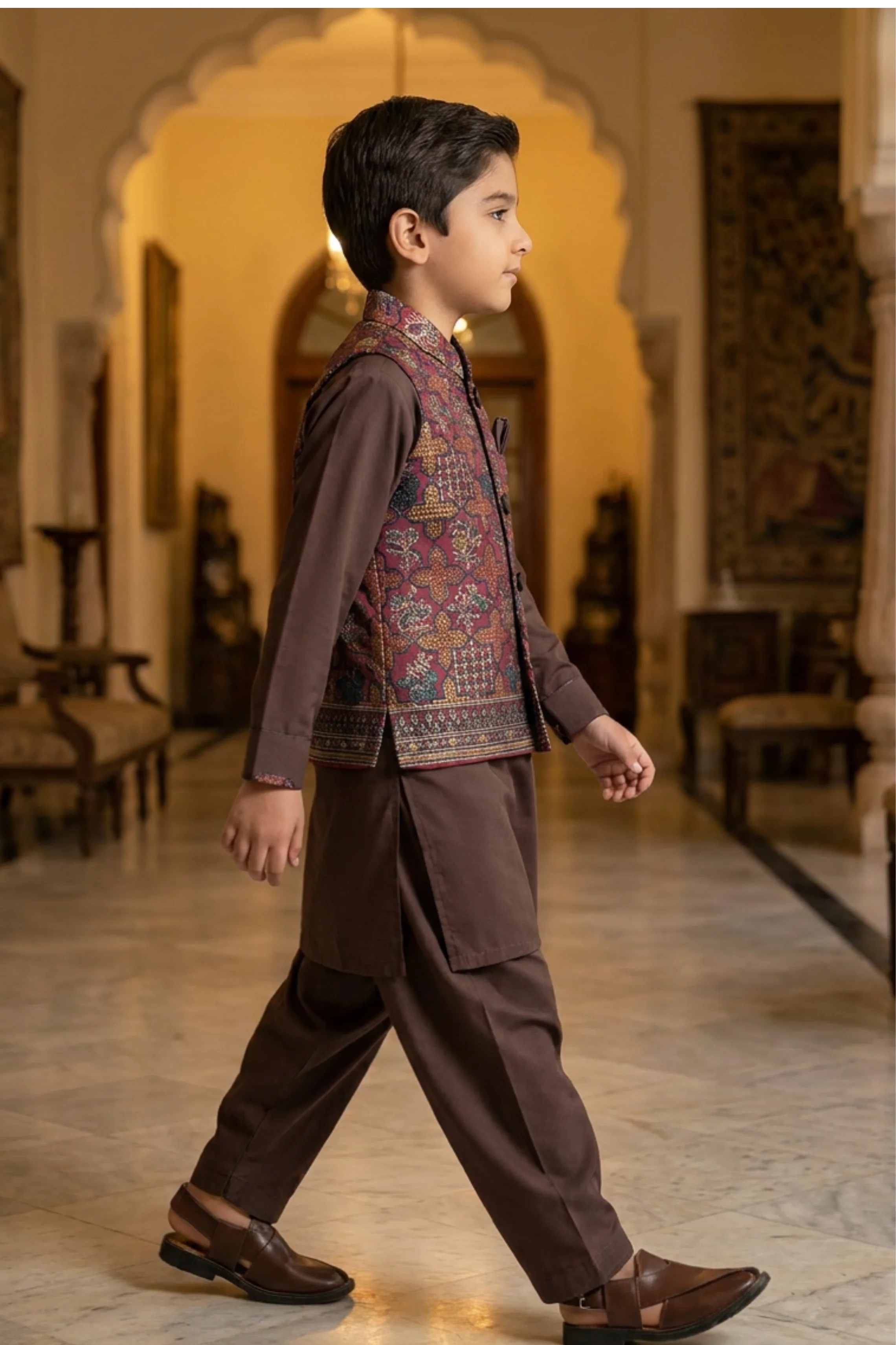 Motif Boys Waistcoat Suit-3642 - Image 3