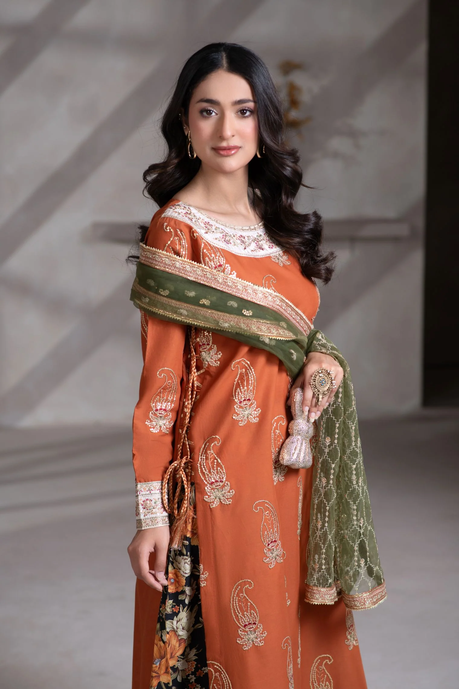 Motif Cambric Embroidered Suit-013 - Image 5