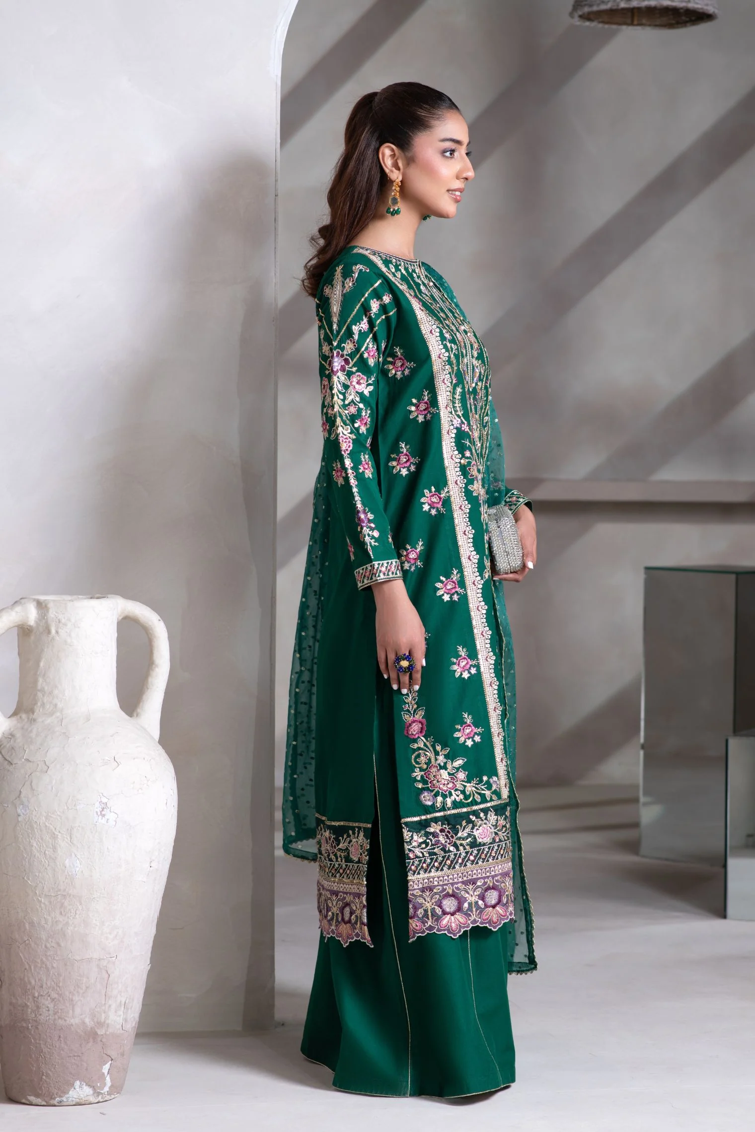 Motif Cambric Embroidered Suit-019 - Image 2