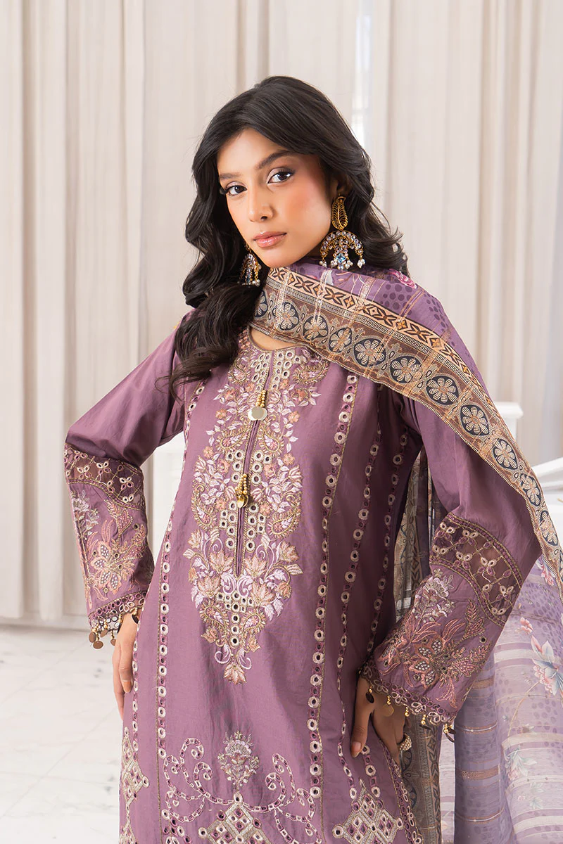 Motif Cambric Embroidered Suit-3823 - Image 4