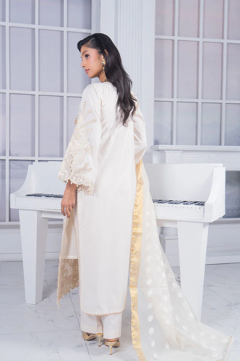 Motif Cambric Embroidered Suit-4034 - Image 4