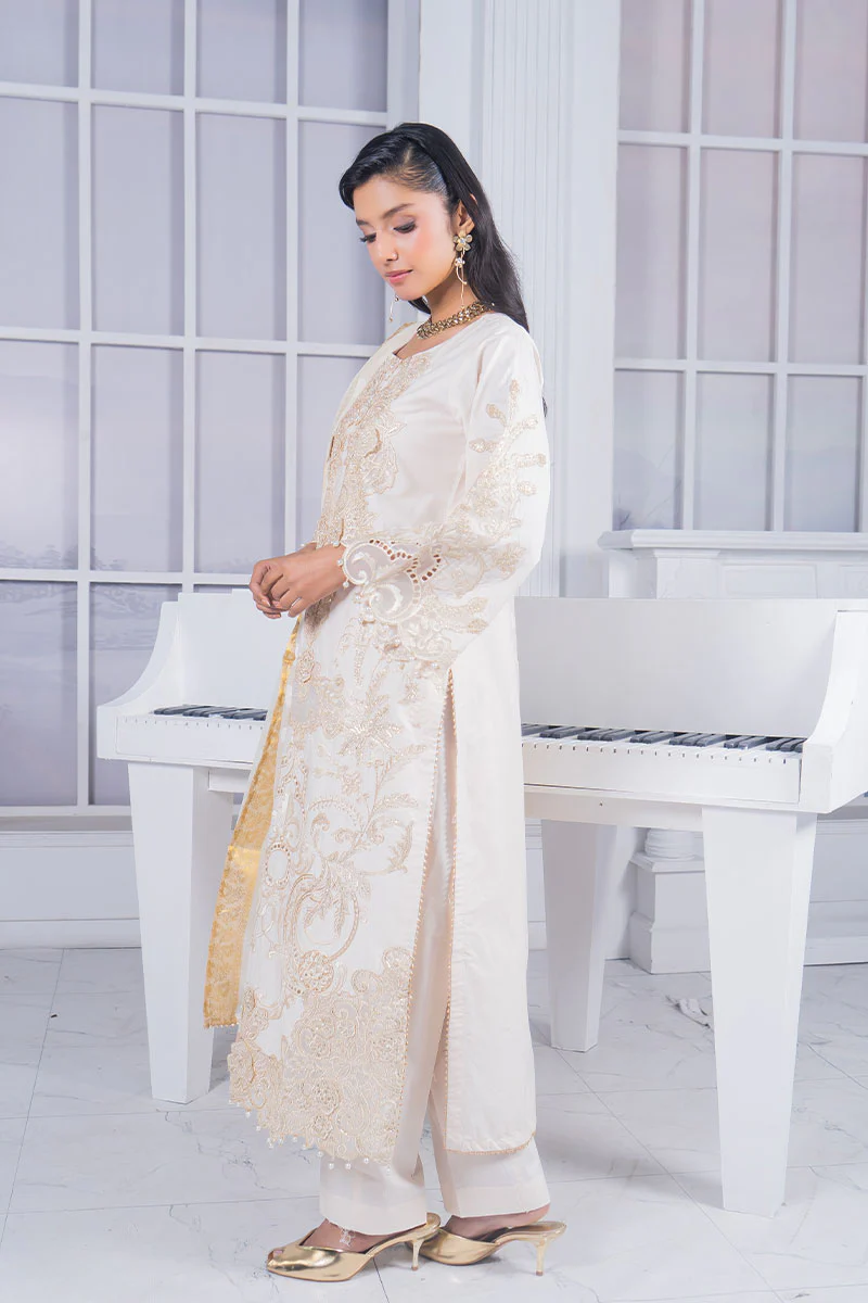 Motif Cambric Embroidered Suit-4034 - Image 5