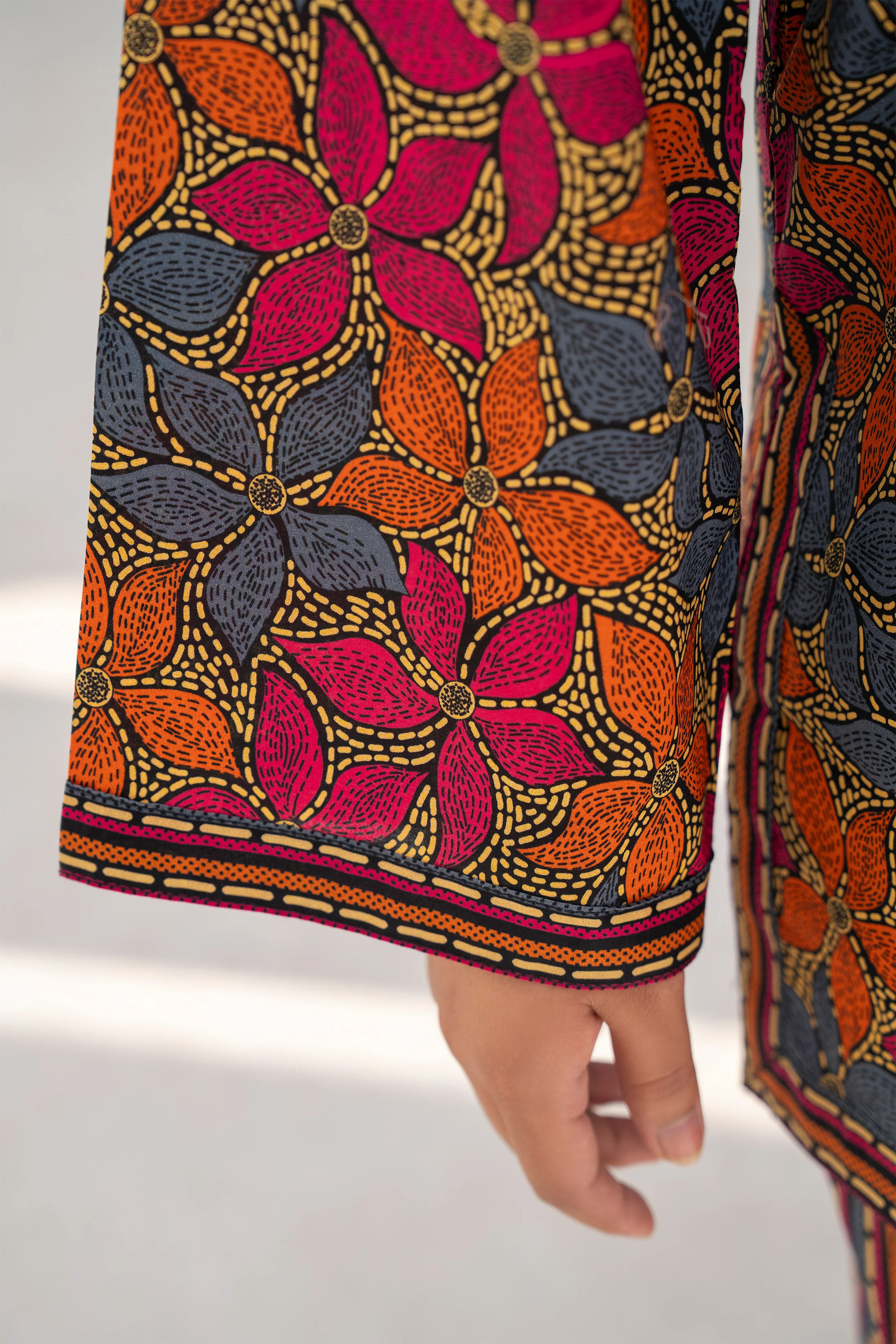 Motif Cambric Printed Co-ord Set-007 - Image 4