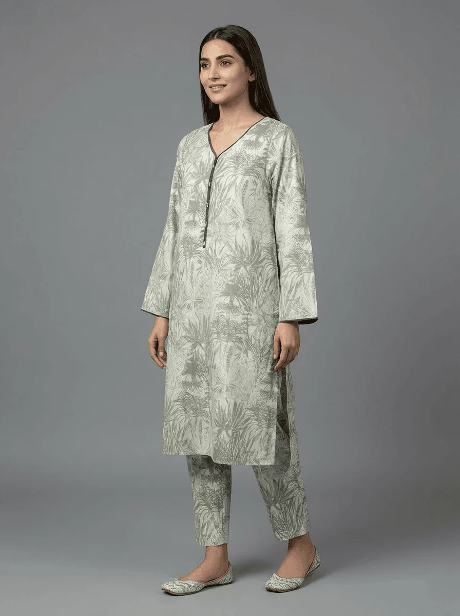 Motif Cambric Printed Co-ord Set-014 - Image 4