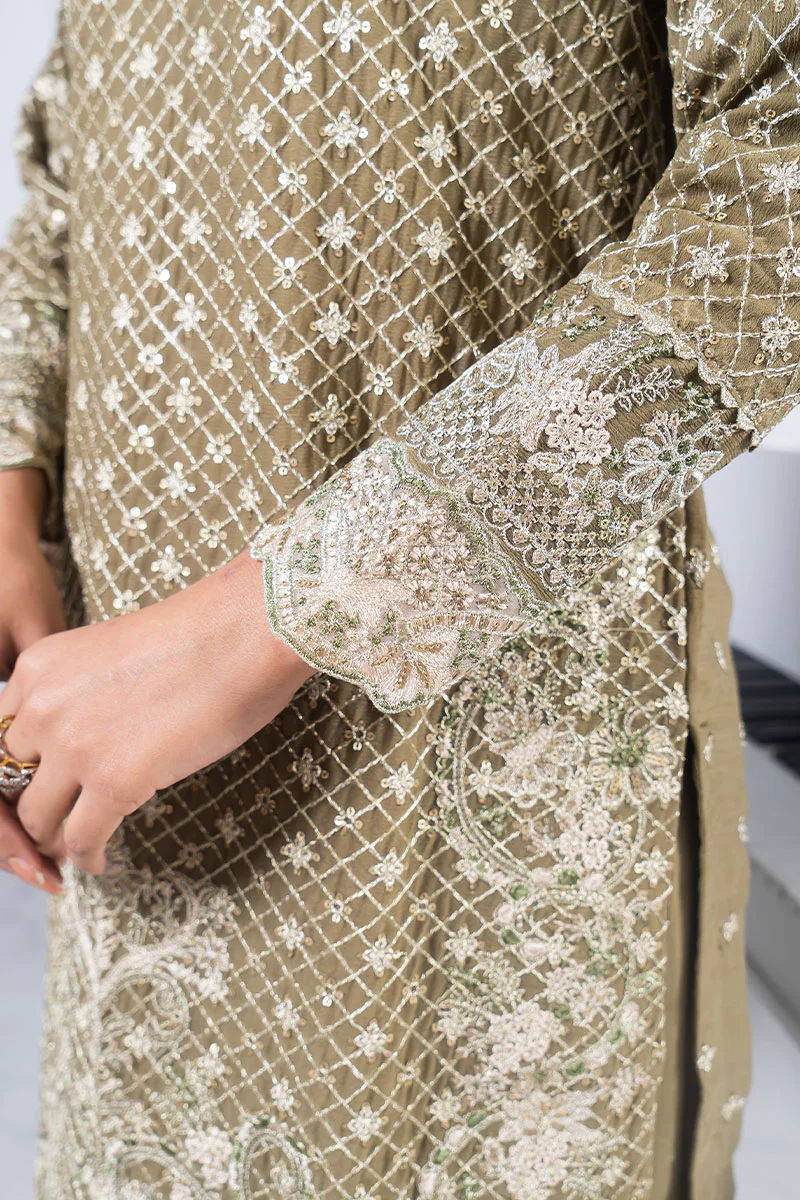 Motif Chiffon Embroidered Suit-019 - Image 3