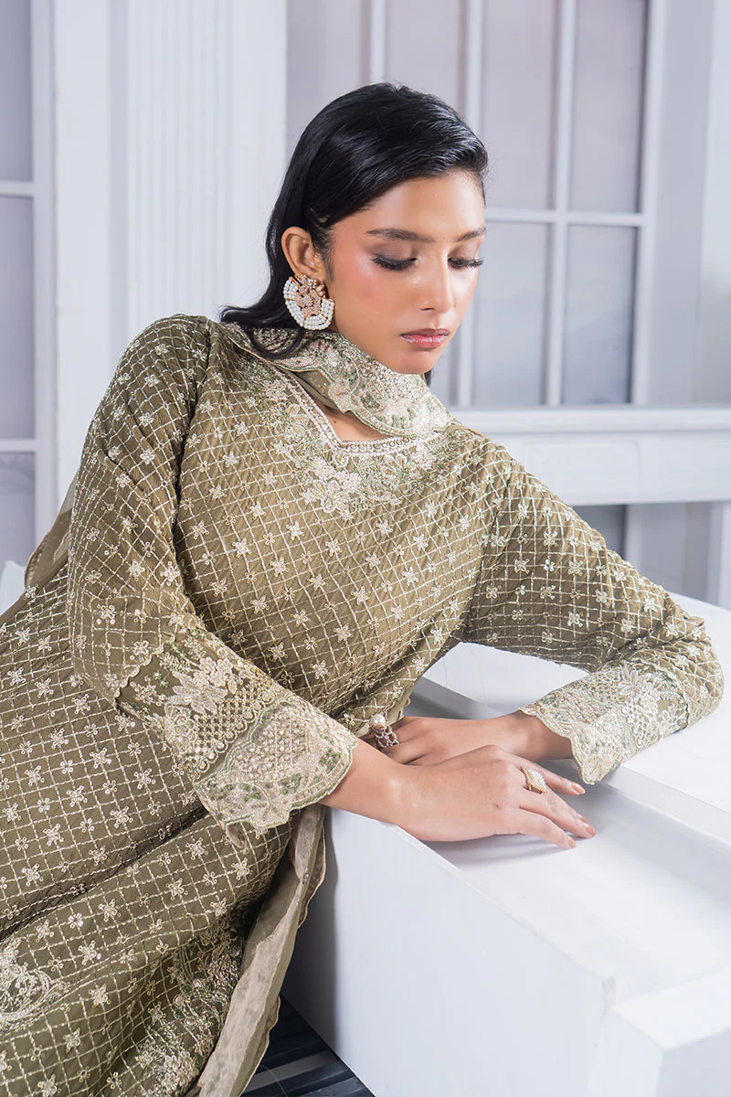 Motif Chiffon Embroidered Suit-019 - Image 5