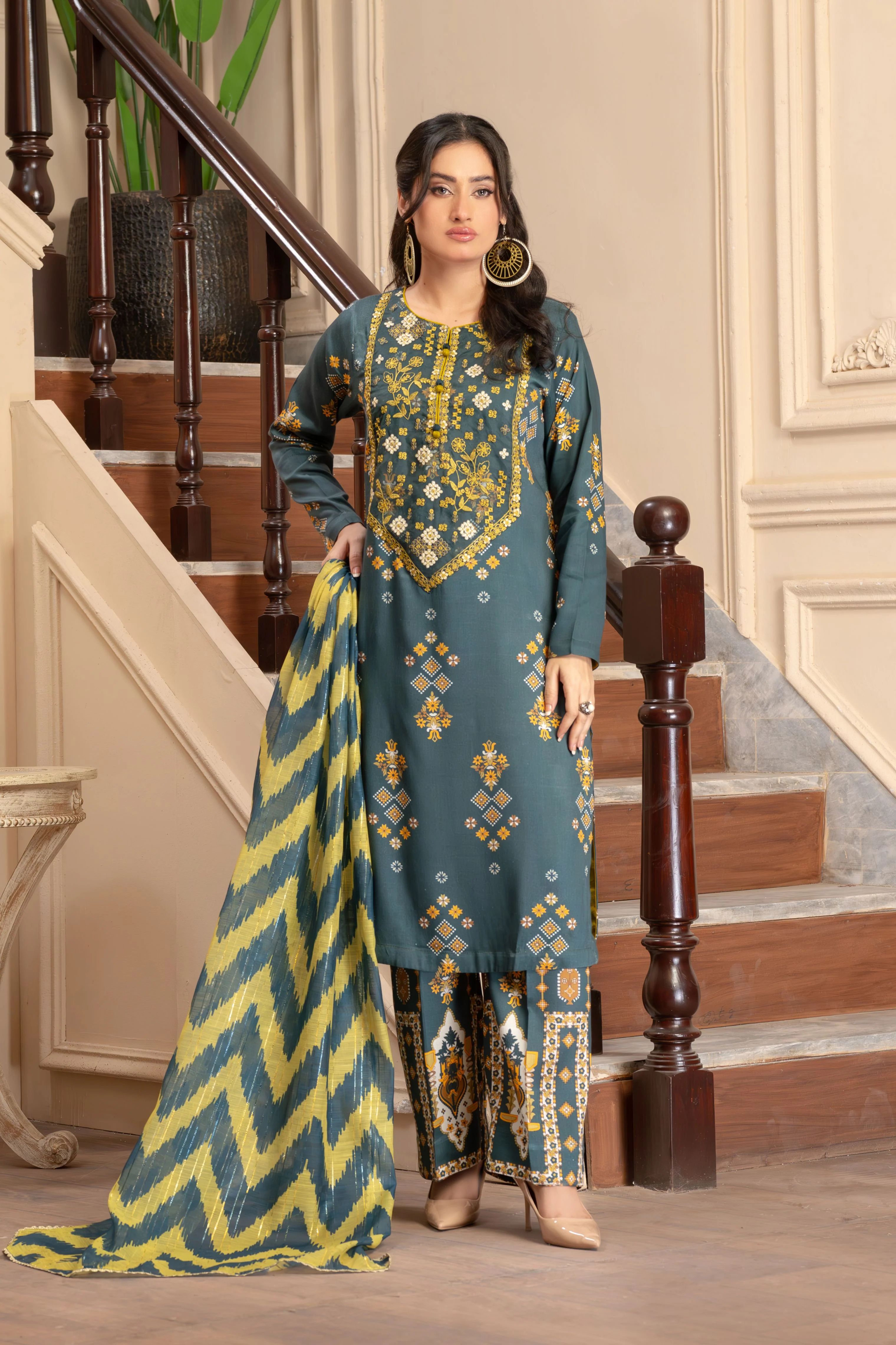 Motif Corduroy Embroidered Suit-003 - Image 2