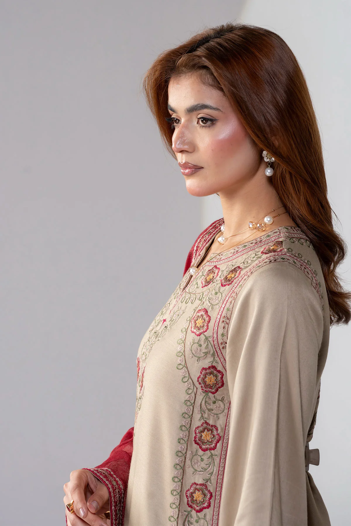Motif Corduroy Embroidered Suit-069 - Image 3
