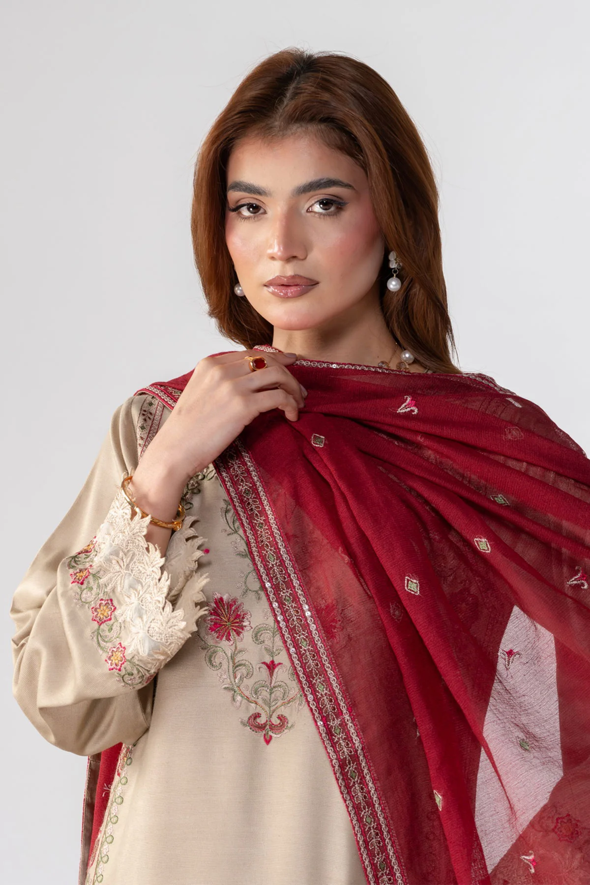 Motif Corduroy Embroidered Suit-069 - Image 5