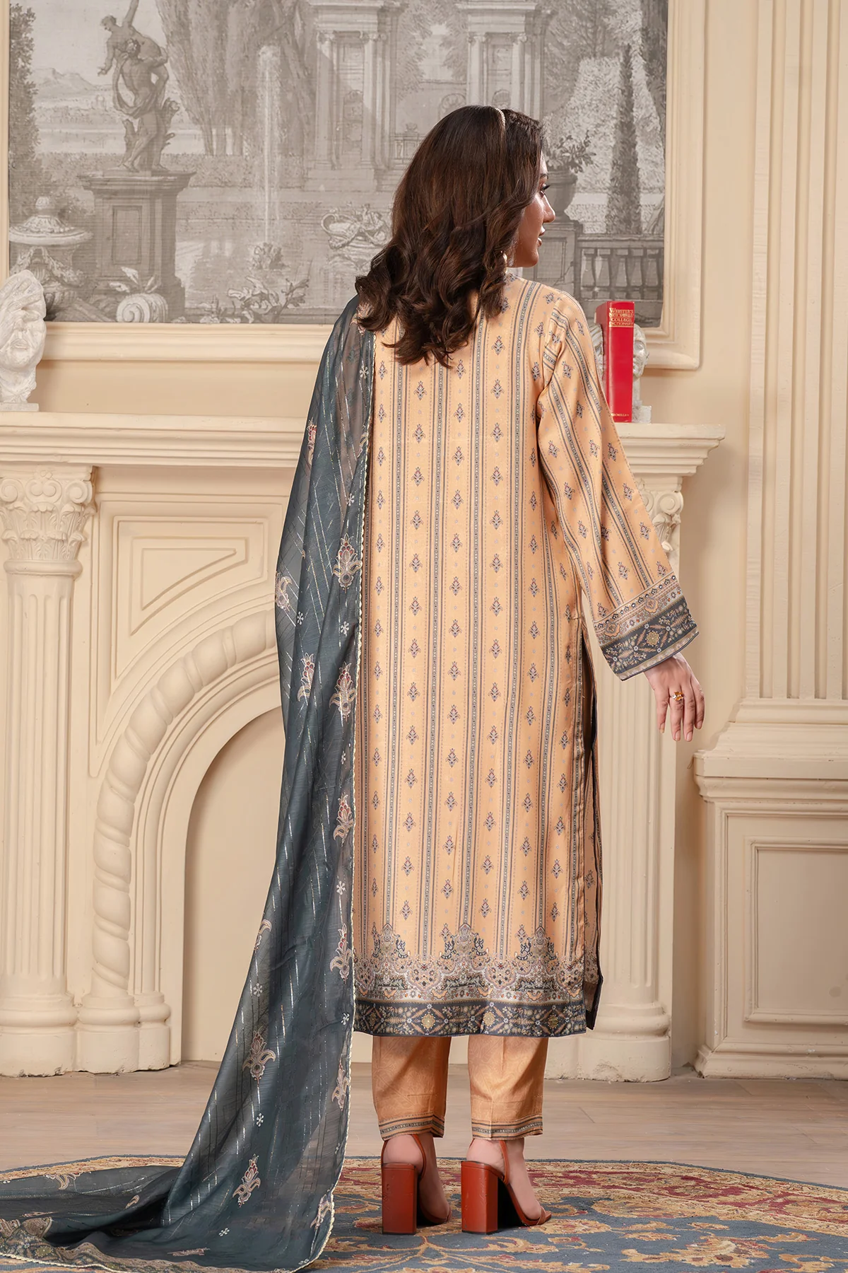 Motif Corduroy Printed Suit-017 - Image 7