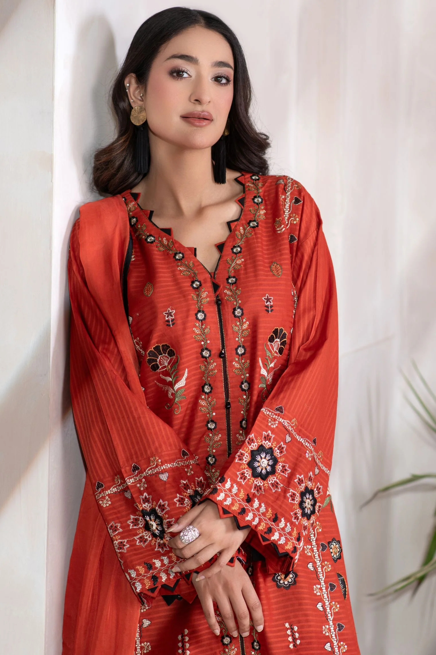 Motif Cotton Embroidered Suit-002 - Image 3