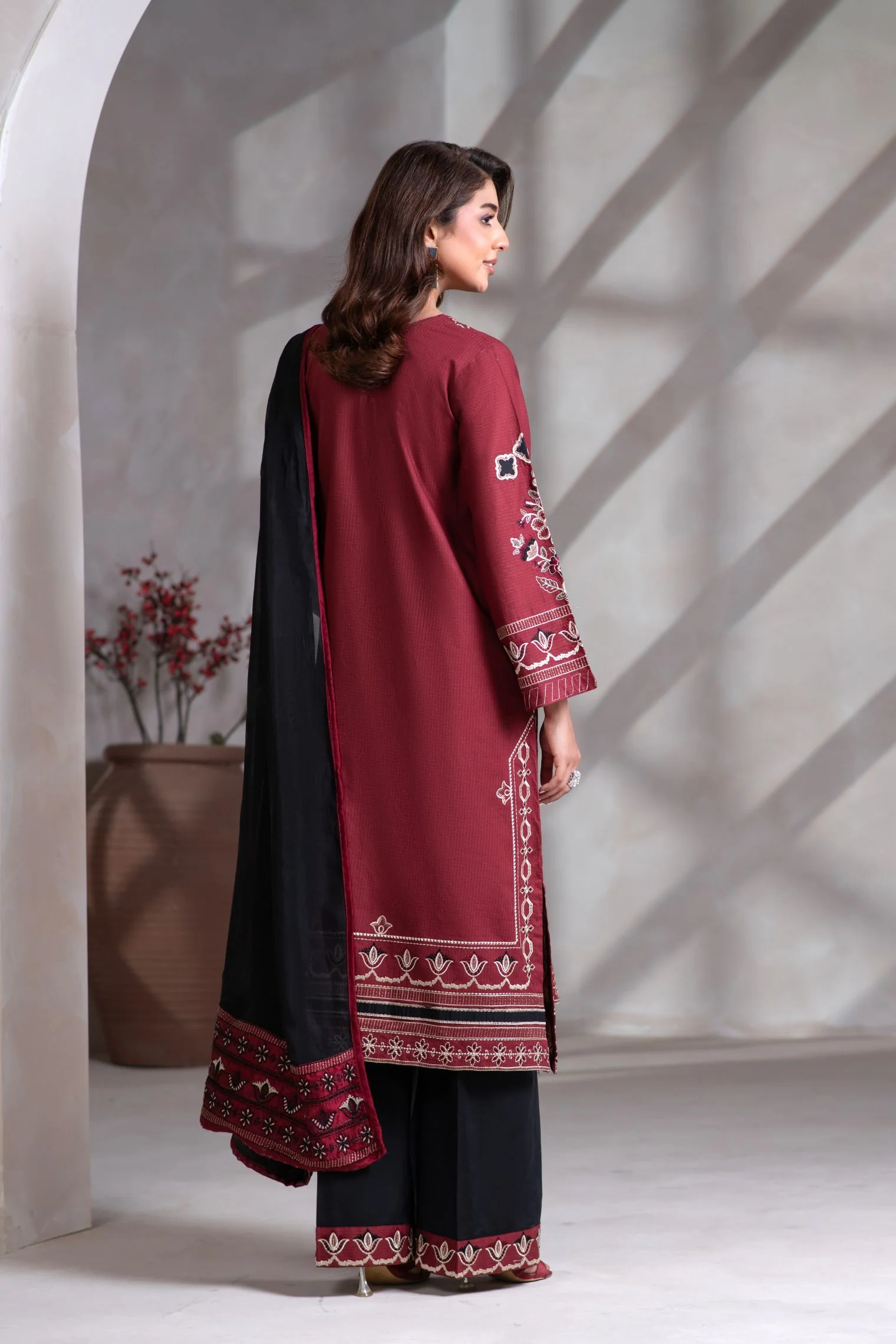 Motif Cotton Embroidered Suit-244 - Image 3