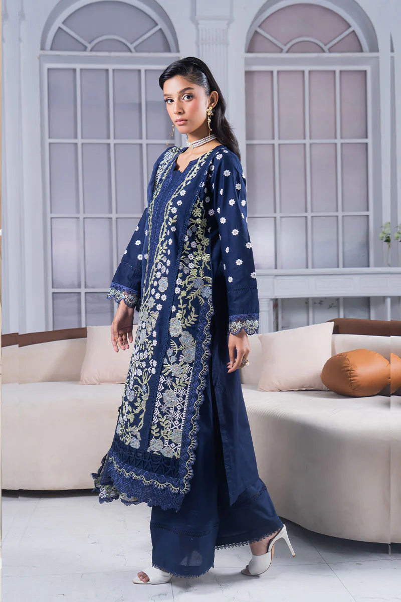 Motif Cotton Embroidered Suit-3737 - Image 8