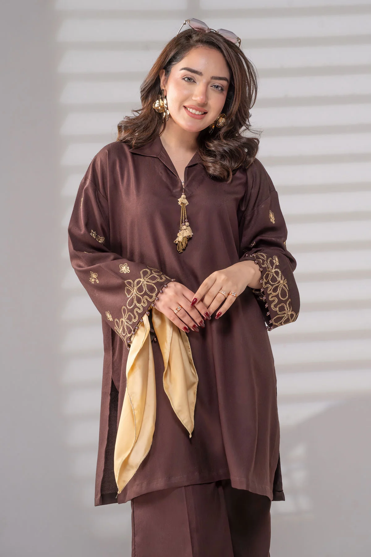 Motif Embroidered Marina Suit-3943 - Image 4