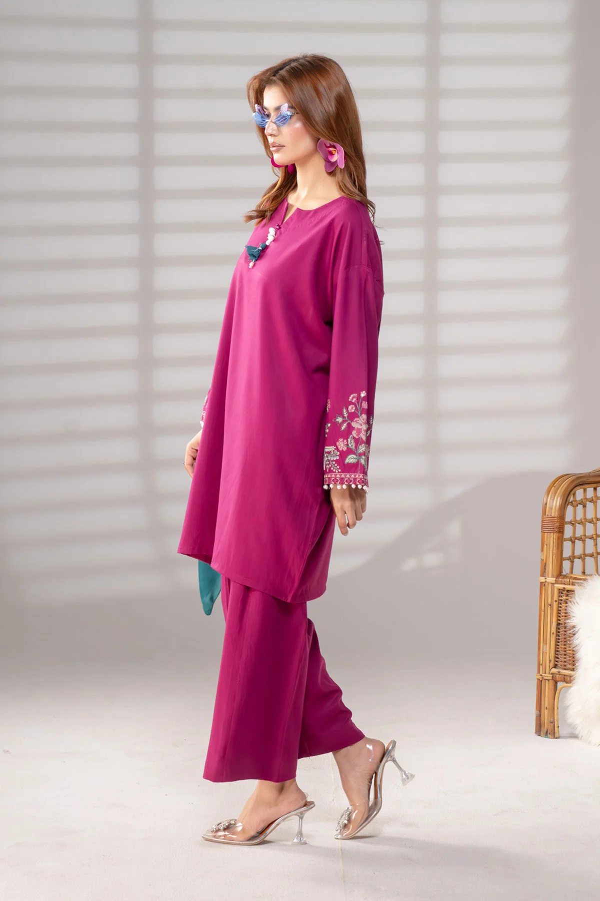 Motif Embroidered Marina Suit-3944 - Image 5