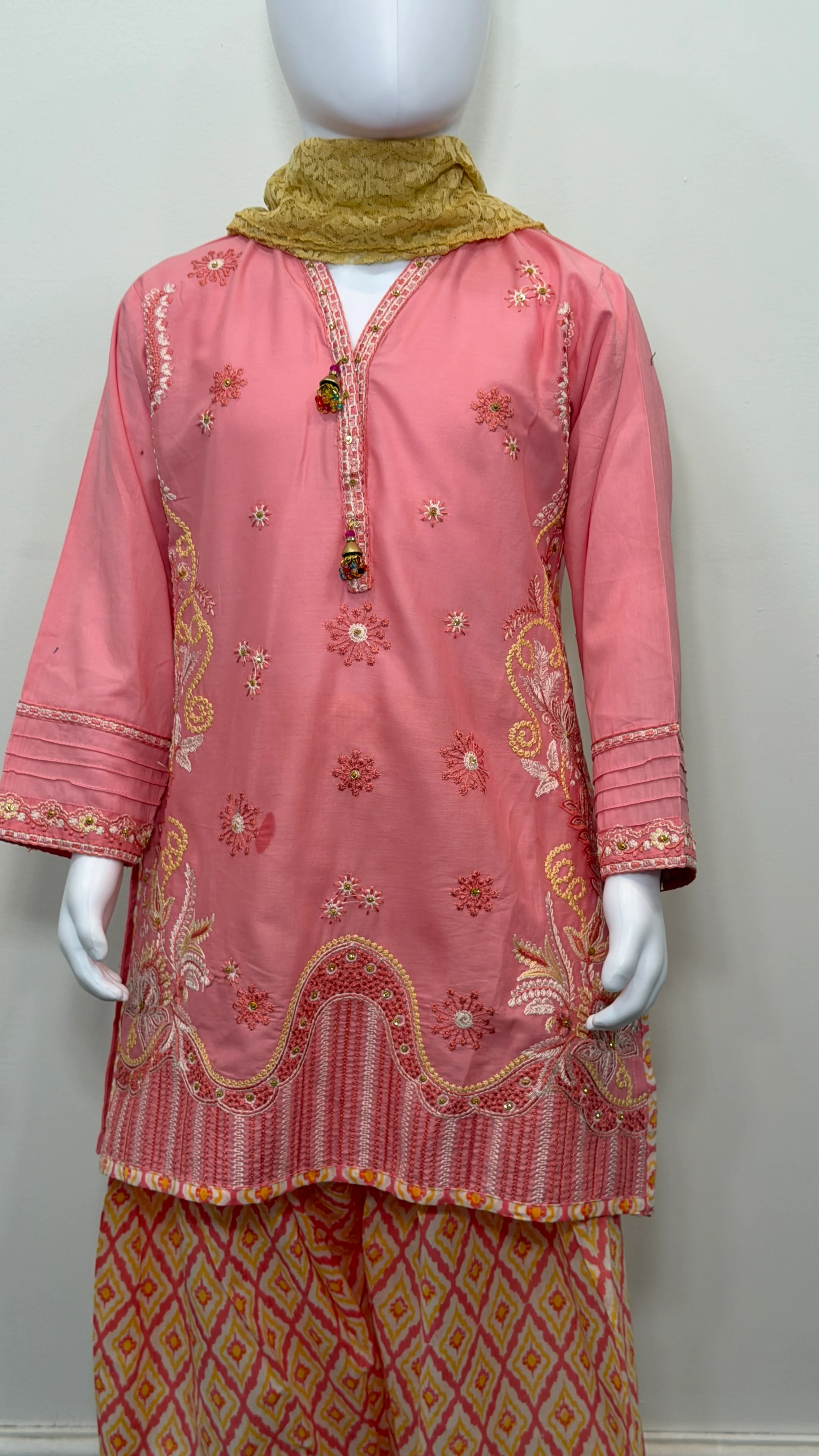 Motif Girls Cotton Embroidered Suit-26403 - Image 5