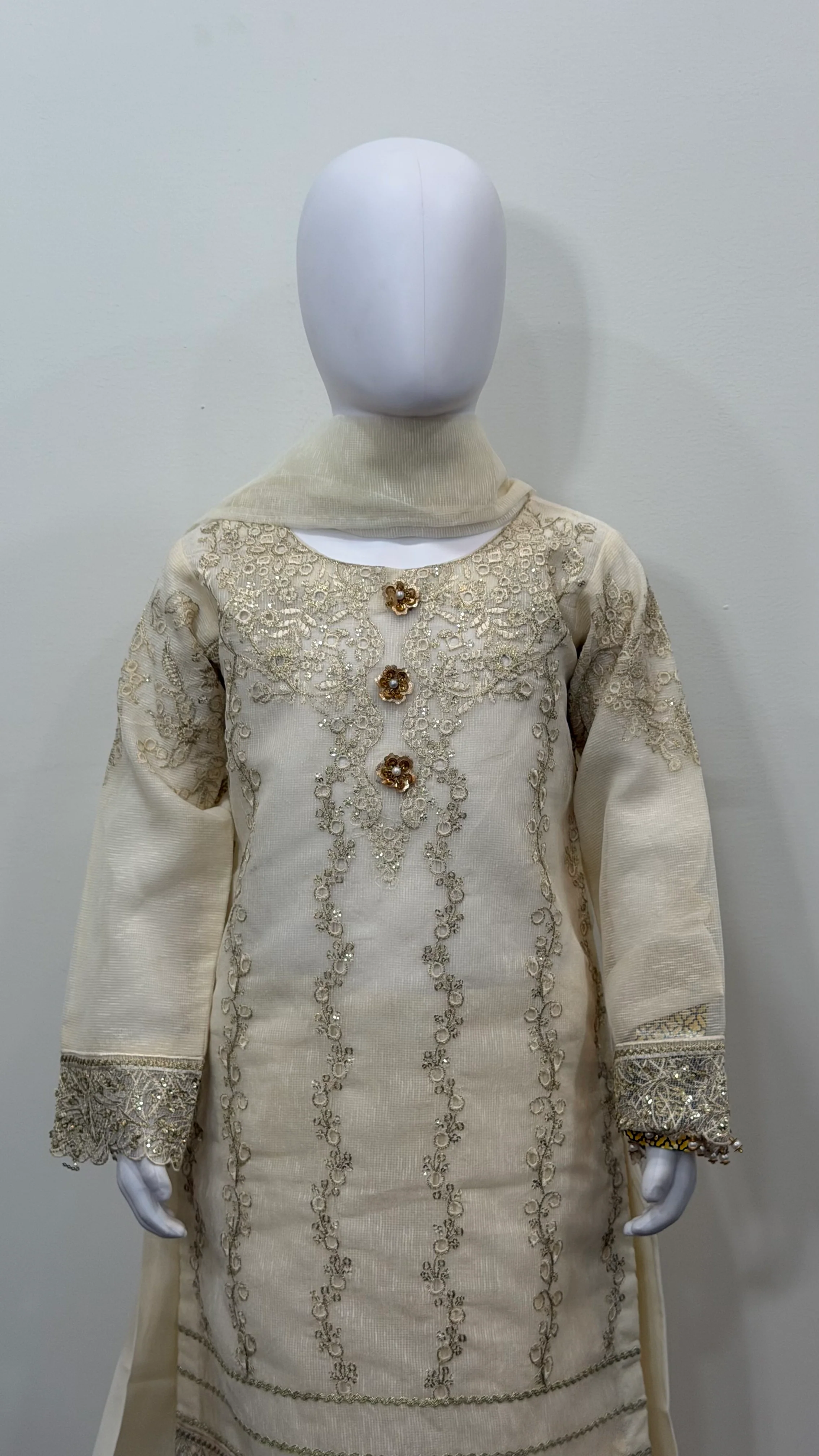 Motif Girls Cotton Embroidered Suit-676 - Image 3