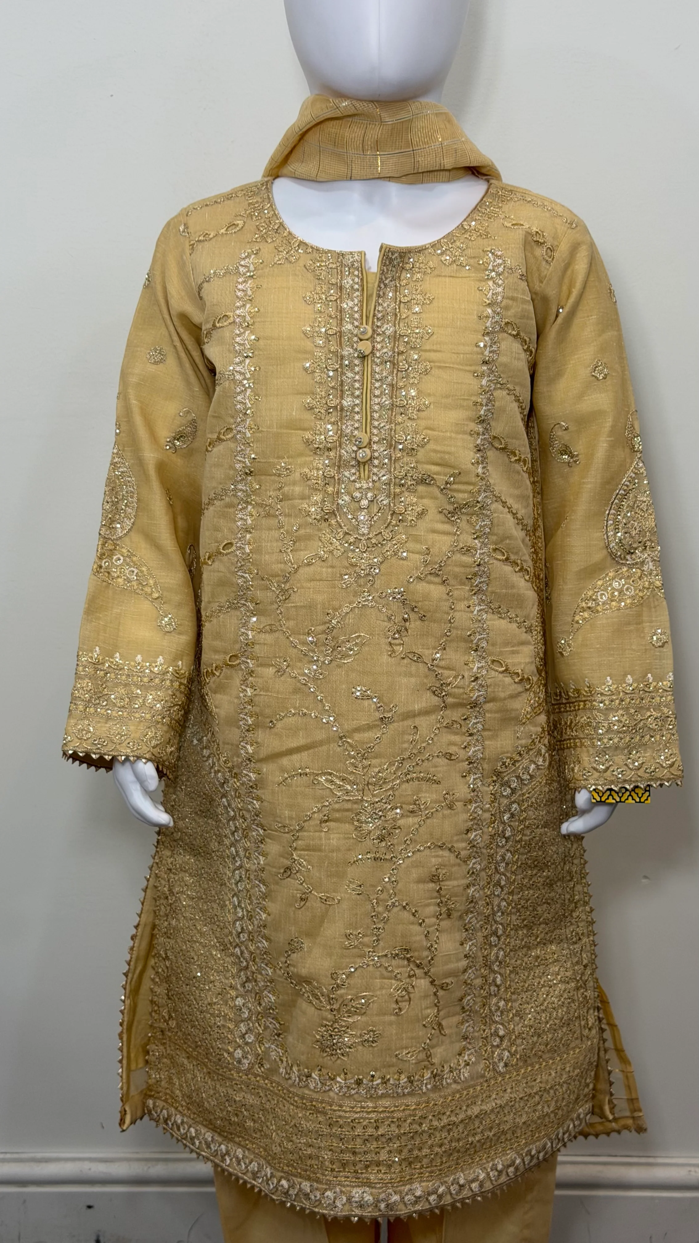 Motif Girls Cotton Embroidered Suit-701 - Image 2