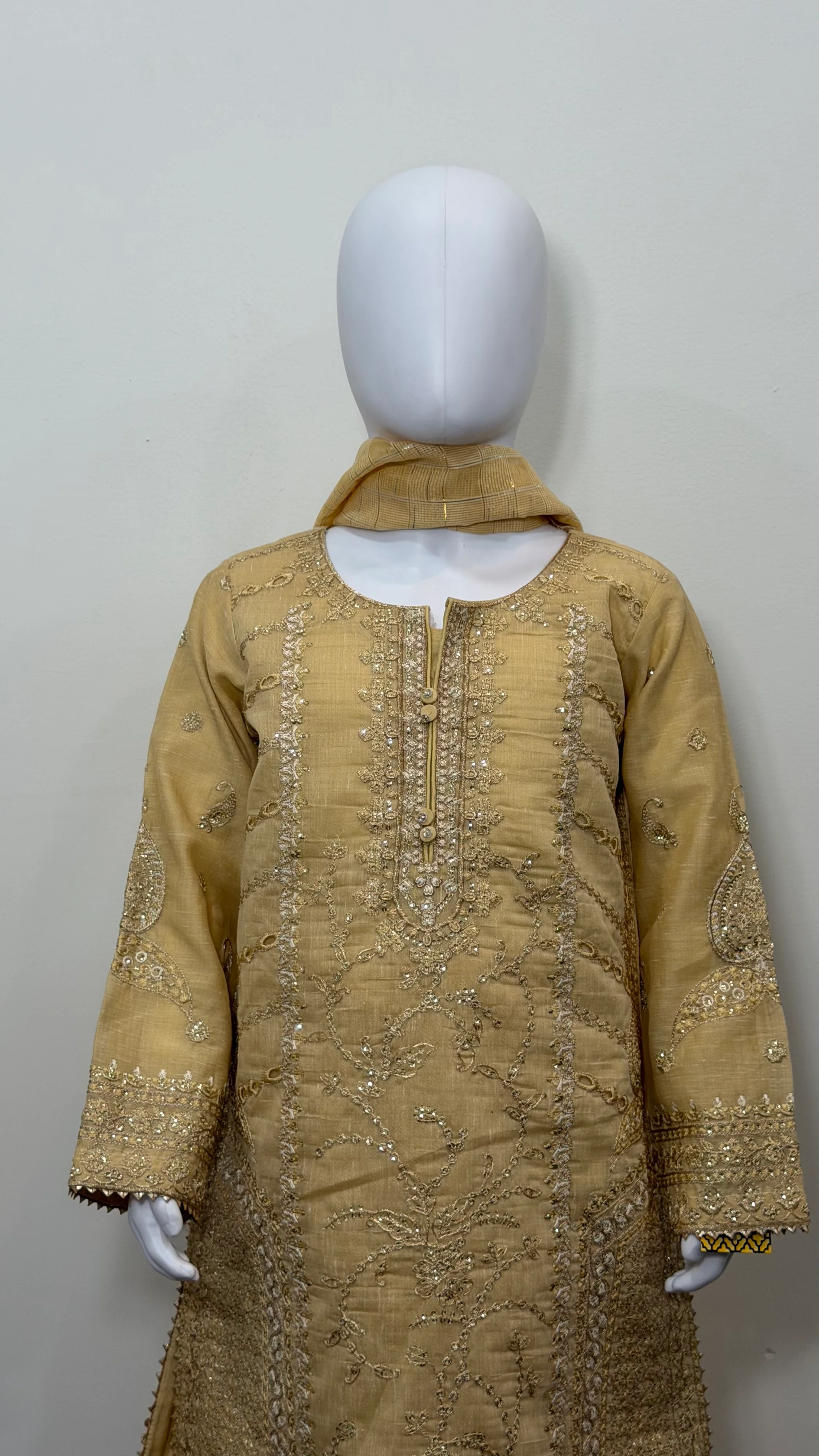 Motif Girls Cotton Embroidered Suit-701 - Image 3