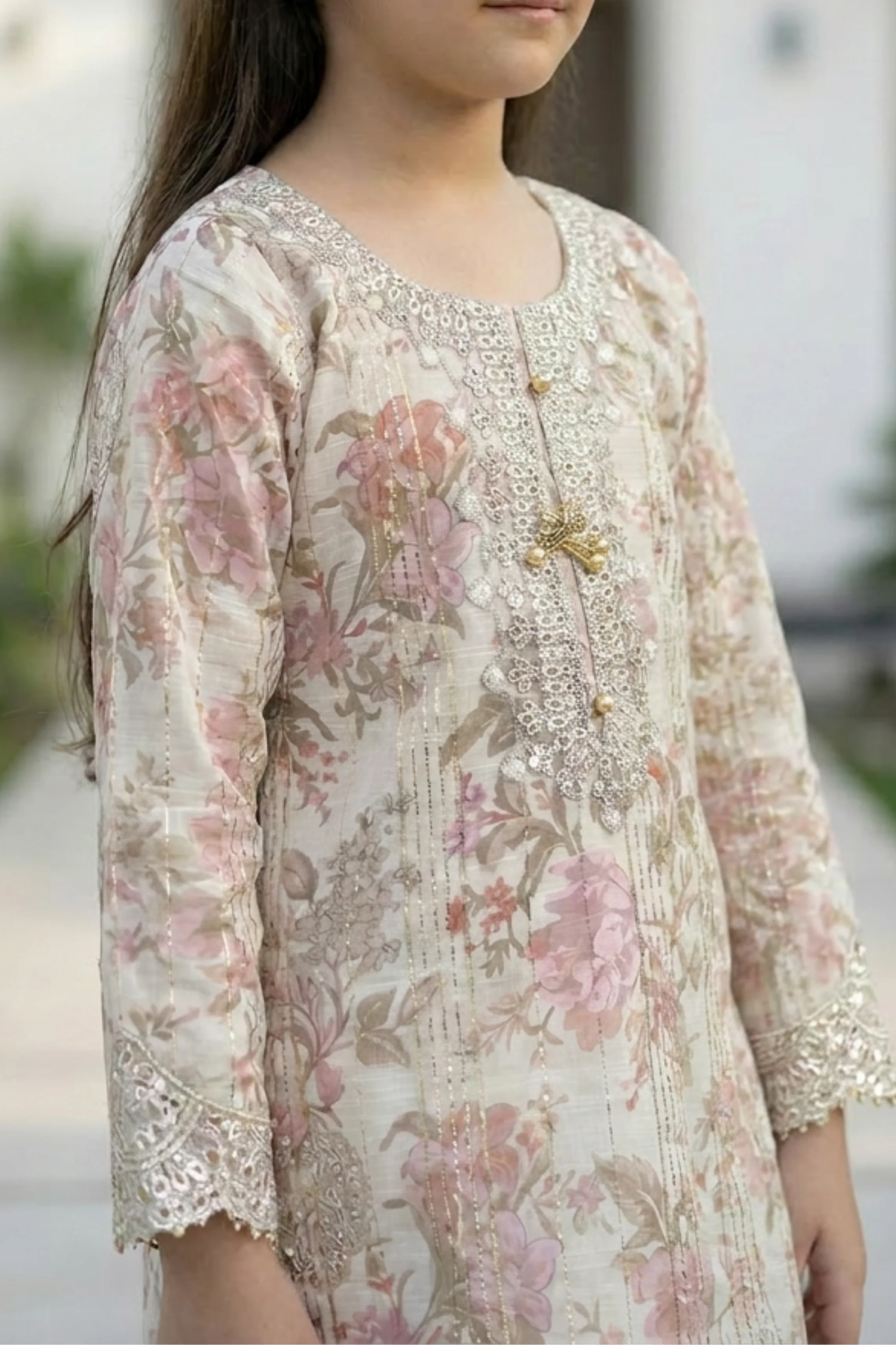 Motif Girls Embroidered suit-671 - Image 3