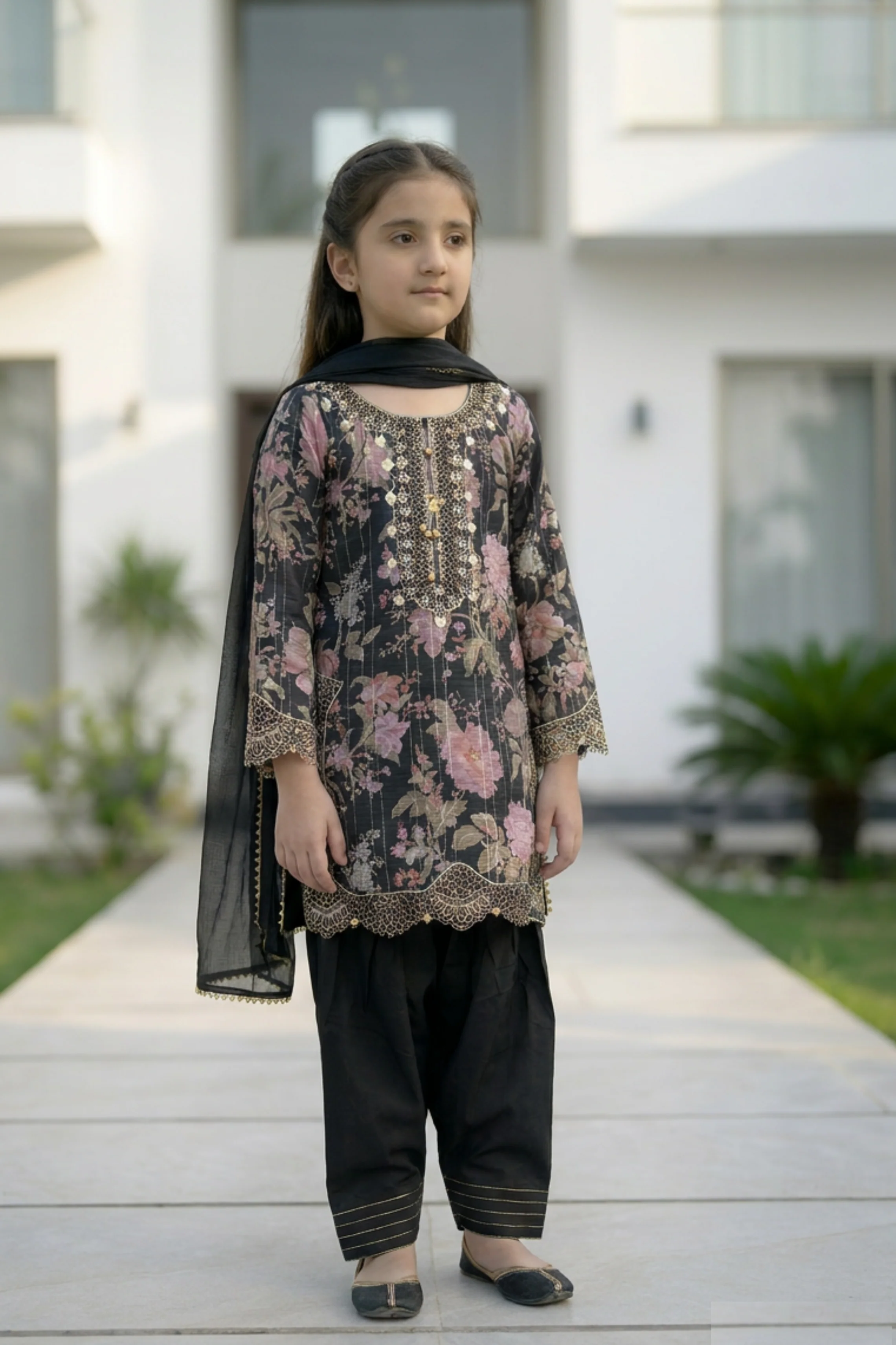 Motif Girls Embroidered suit-671 - Image 6