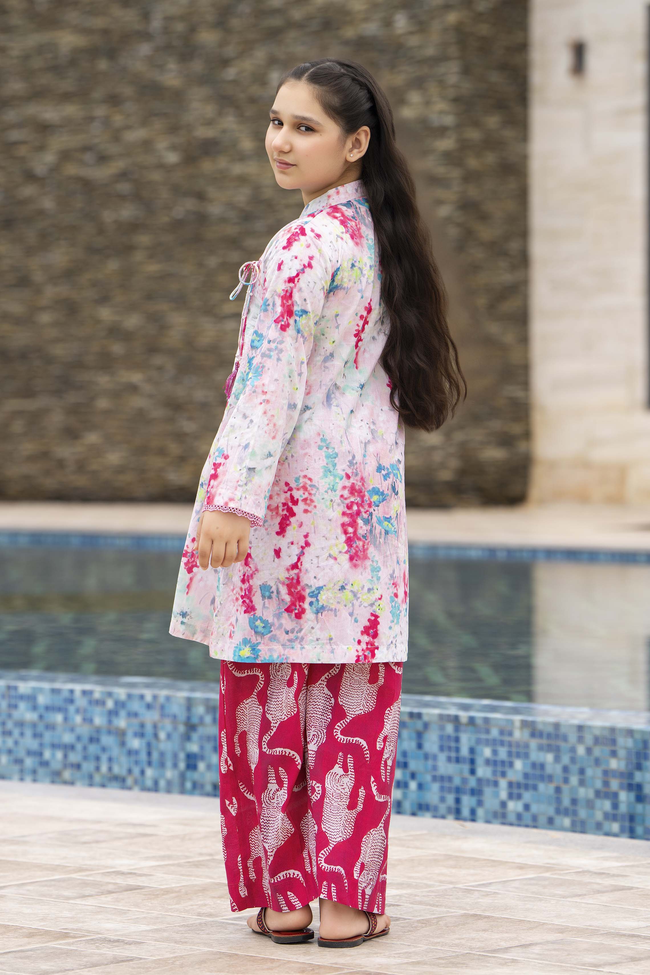 Motif Girls Lawn Printed Co-ord Set-004 - Image 5