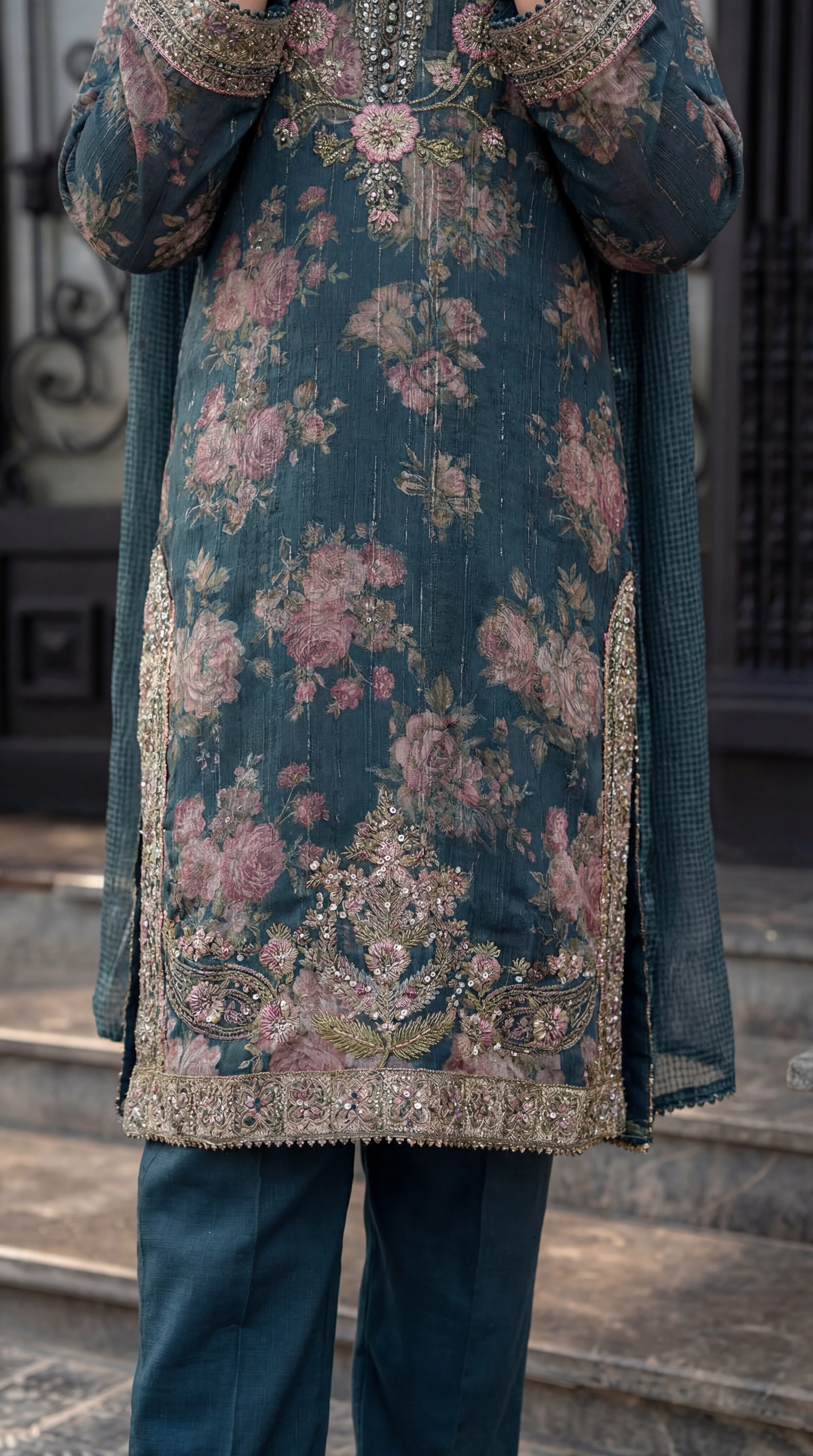 Motif Girls Munar Embroidered suit-684 - Image 5