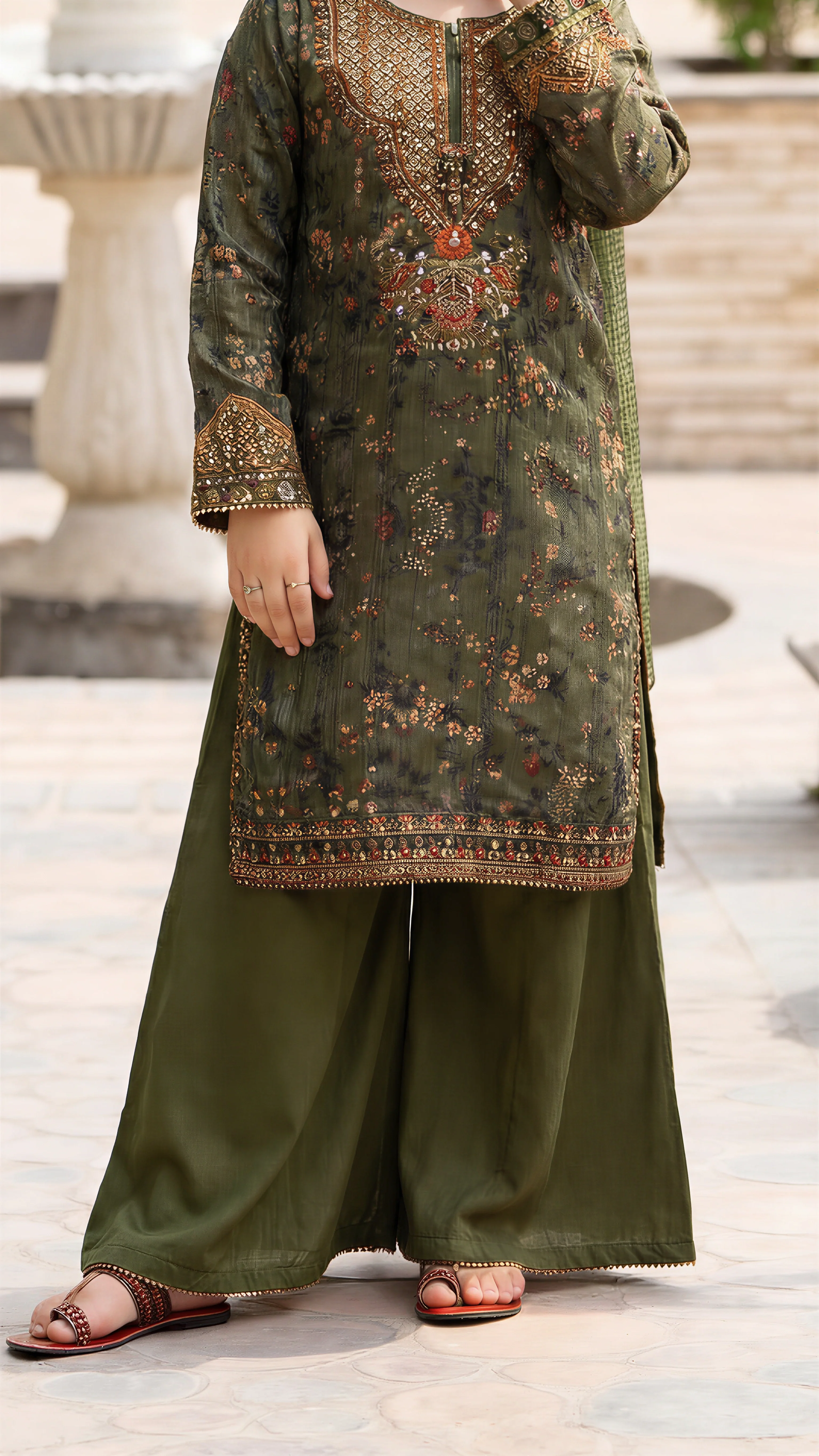 Motif Girls Munar Embroidered suit-686 - Image 3