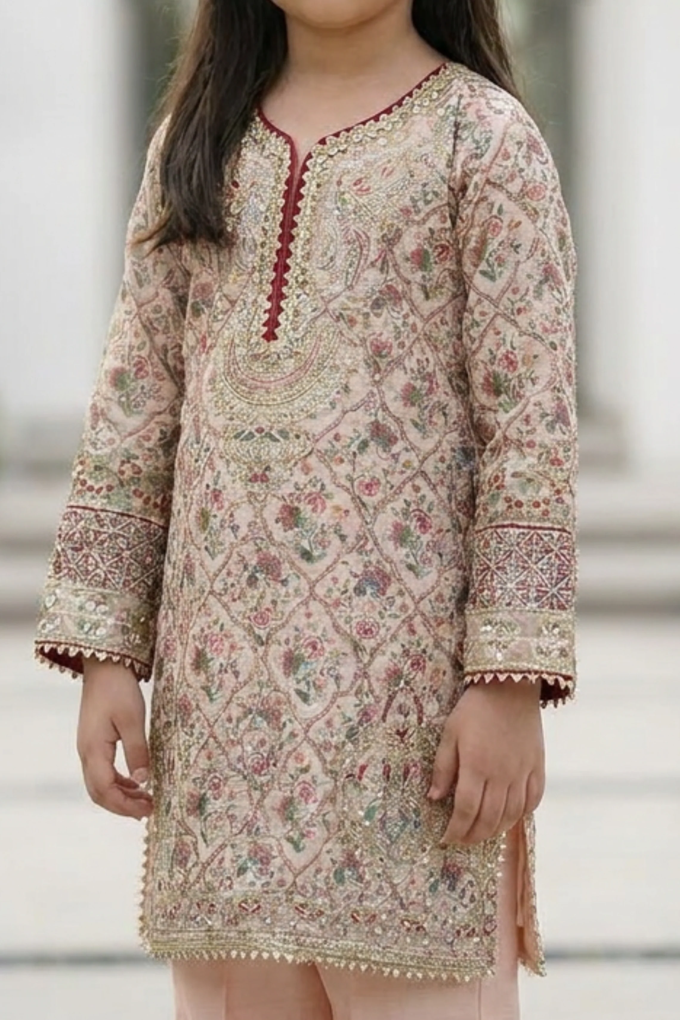 Motif Girls Munar Embroidered suit-689 - Image 3