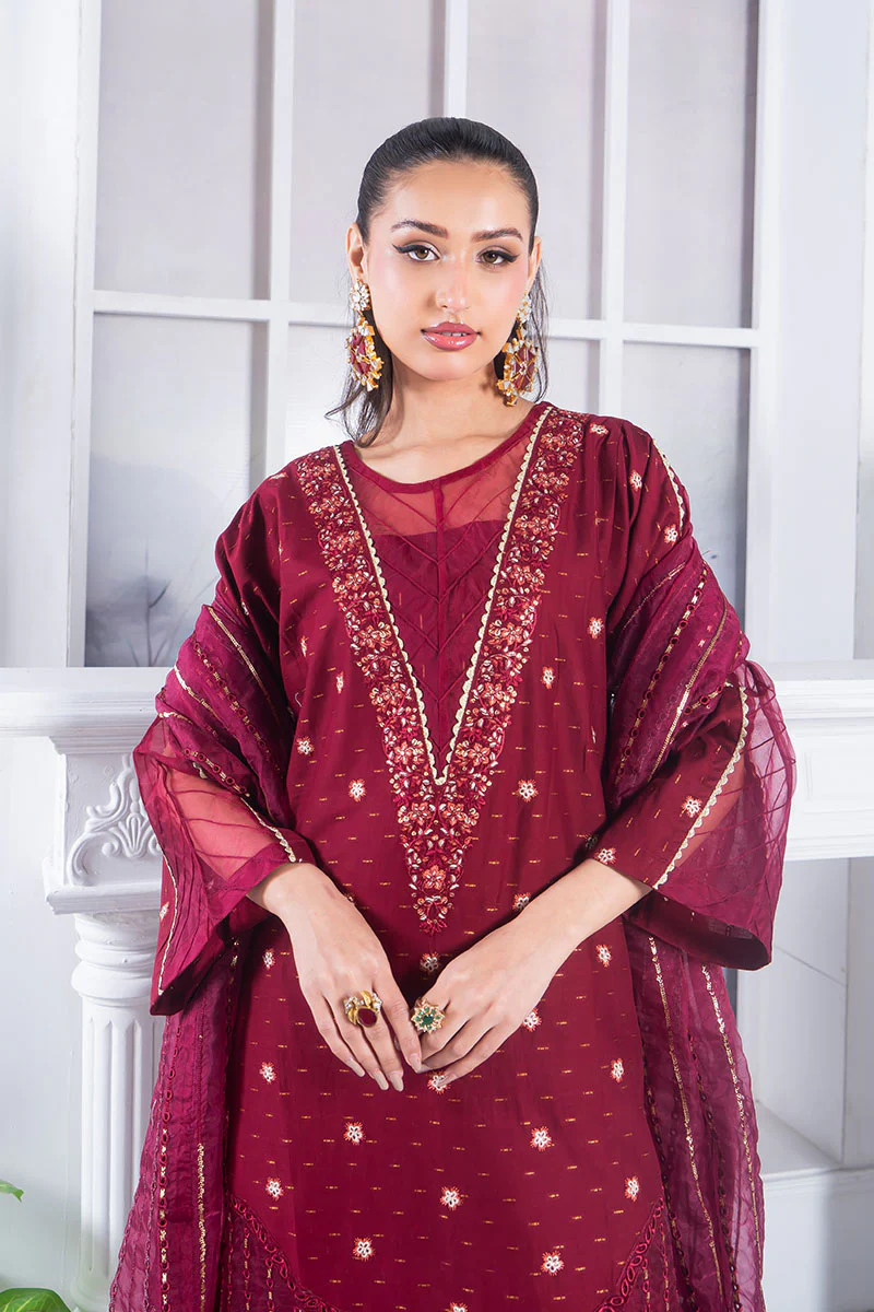 Motif Golden Brosha Embroidered Suit-018 - Image 3
