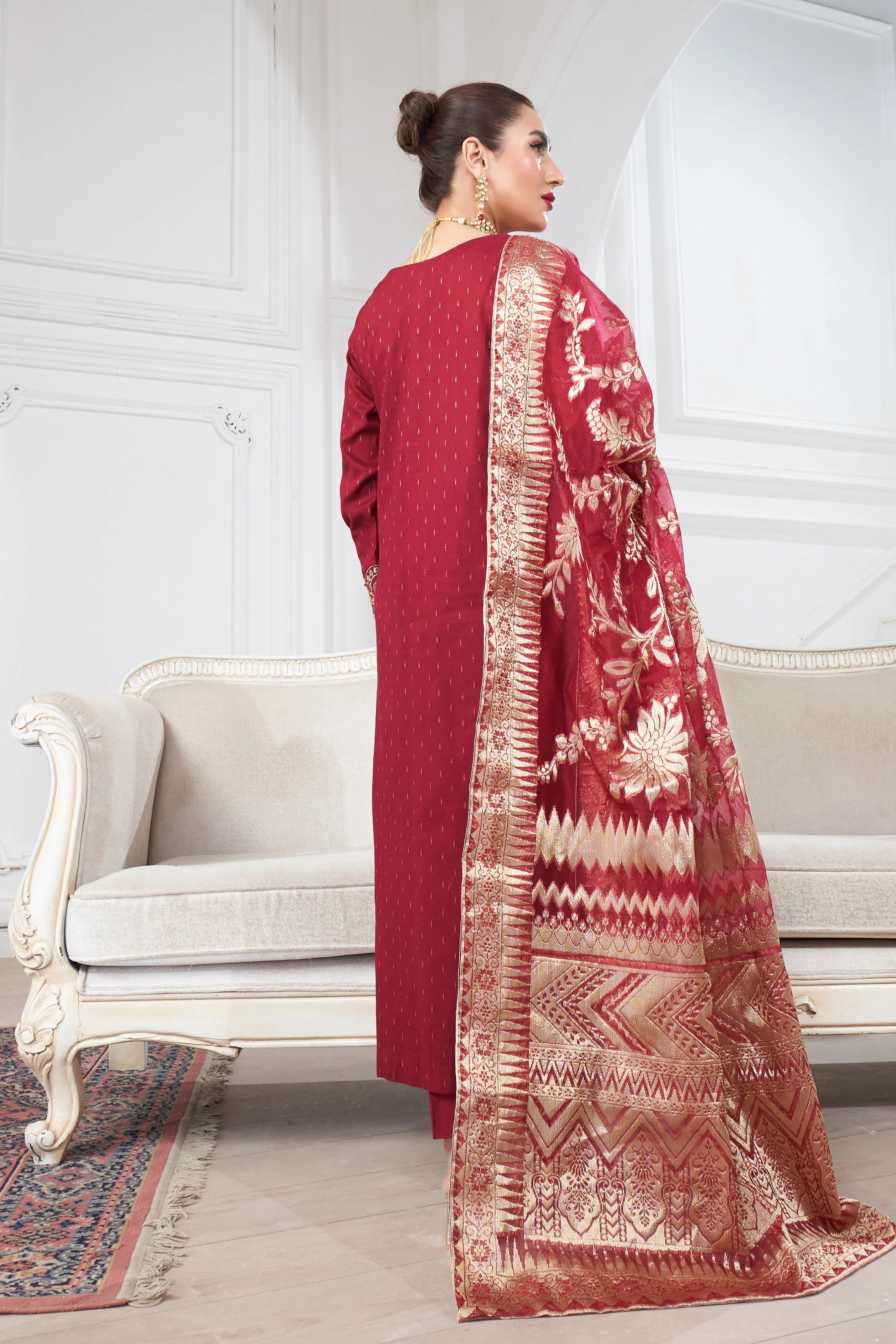 Motif Golden Brosha Embroidered Suit-026 - Image 15