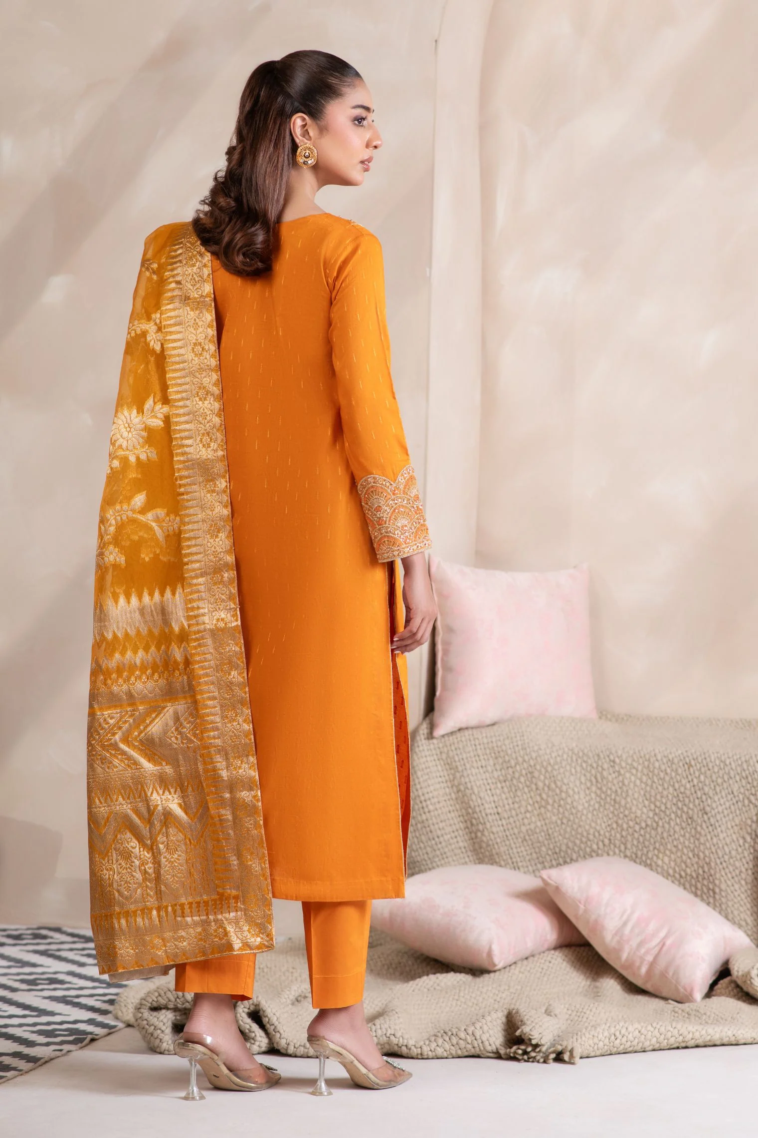 Motif Golden Brosha Embroidered Suit-026 - Image 4