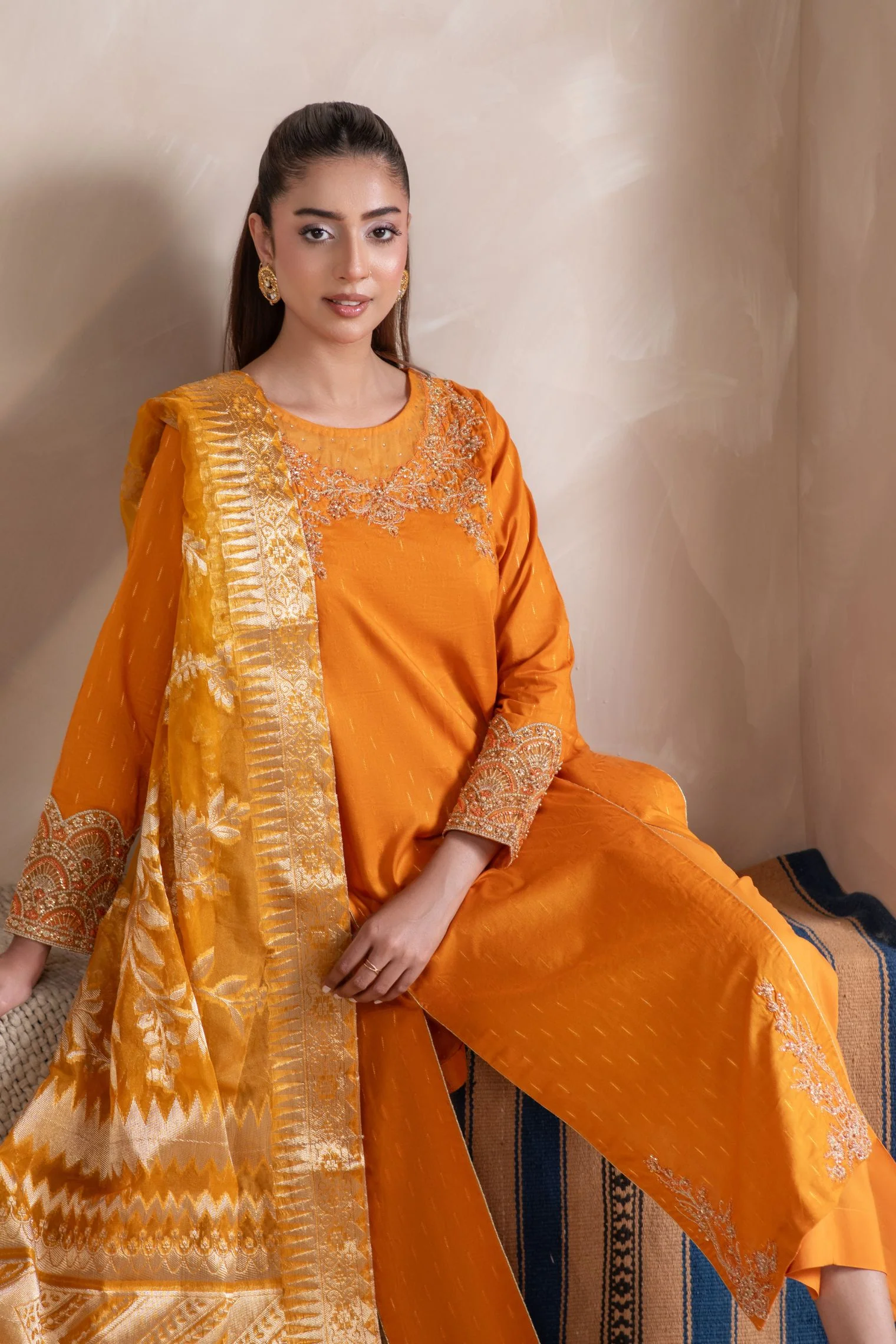 Motif Golden Brosha Embroidered Suit-026 - Image 6
