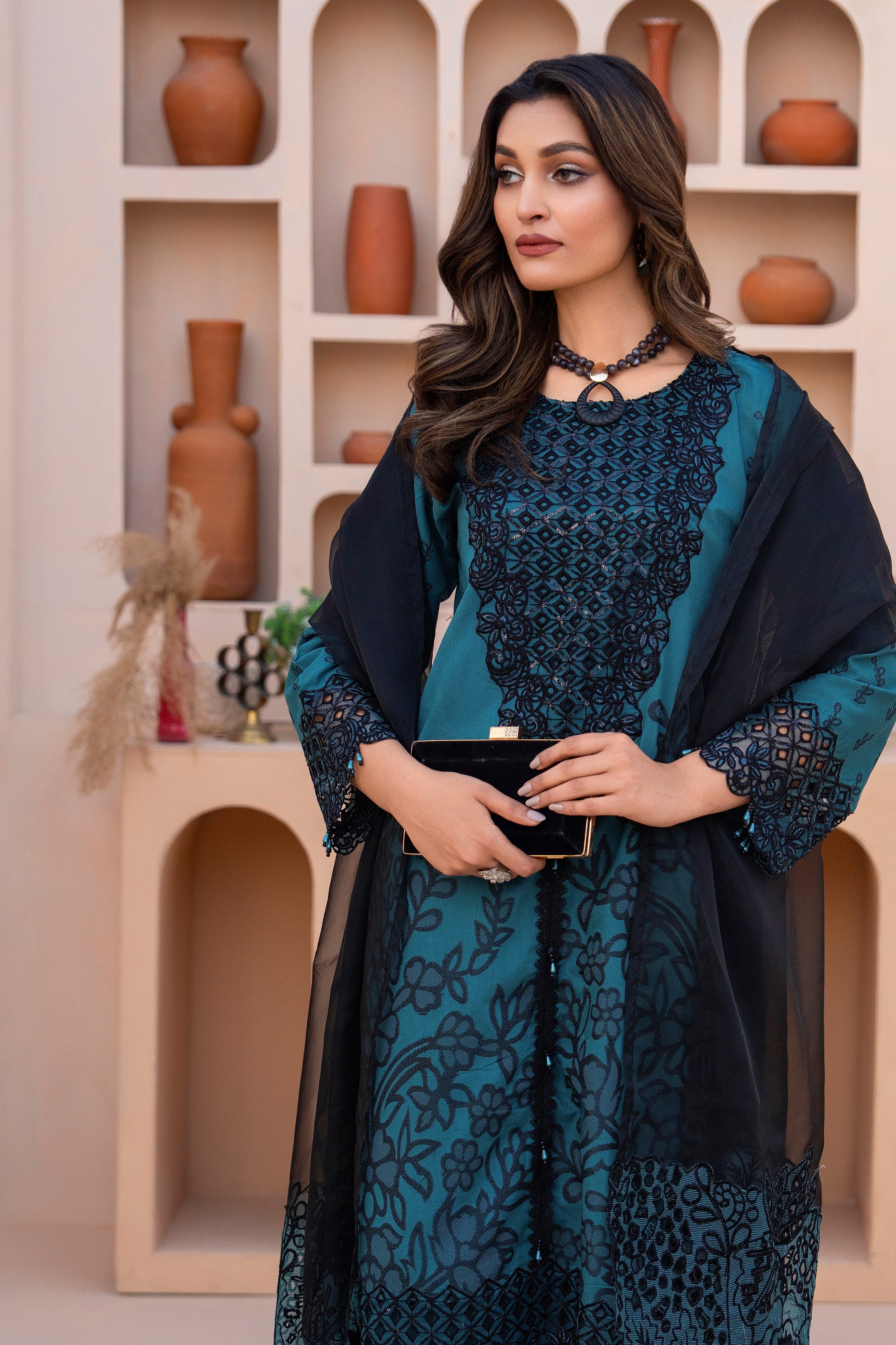 Motif Jacquard Embroidered Suit-3538 - Image 6