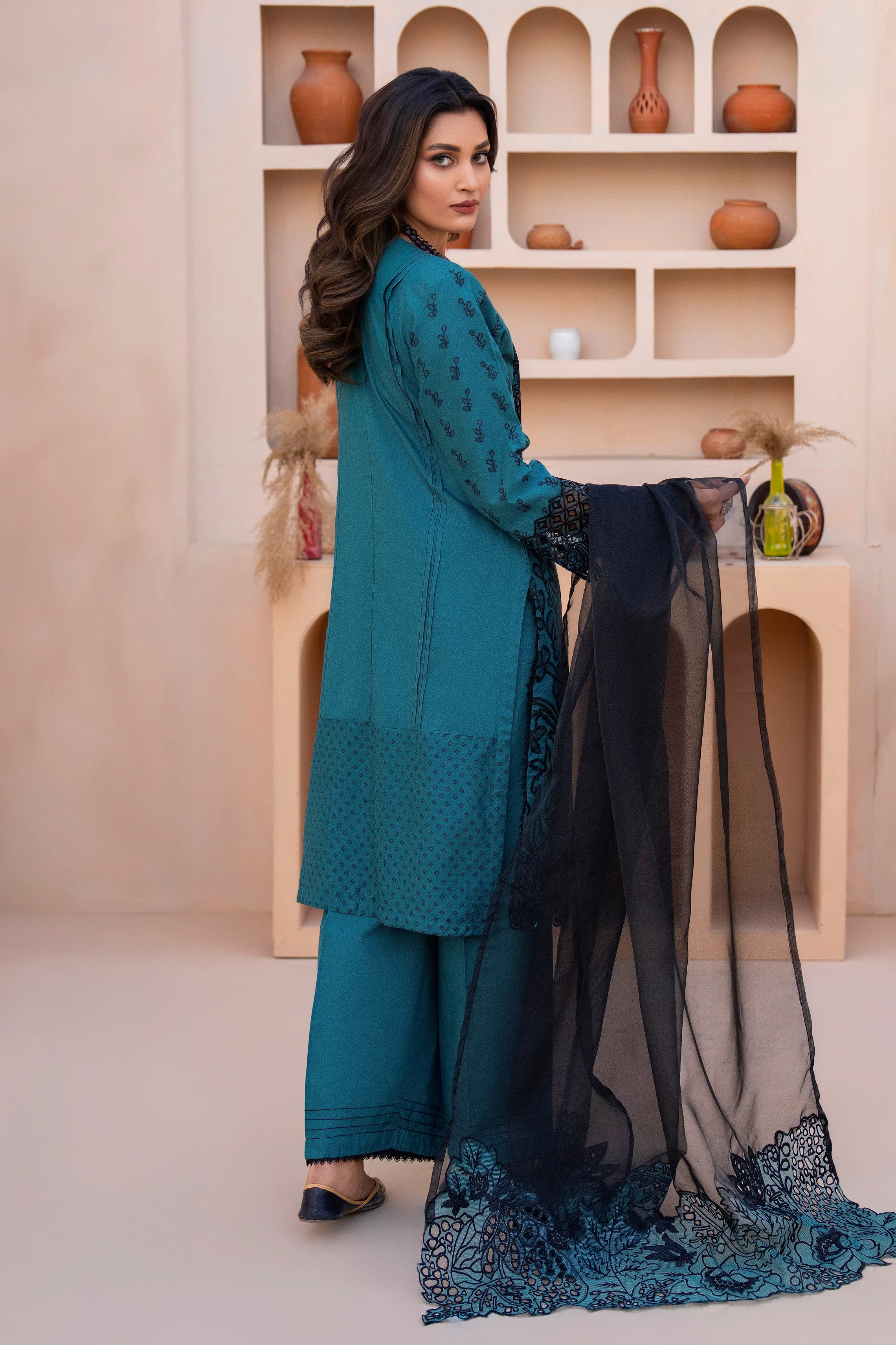 Motif Jacquard Embroidered Suit-3538 - Image 7