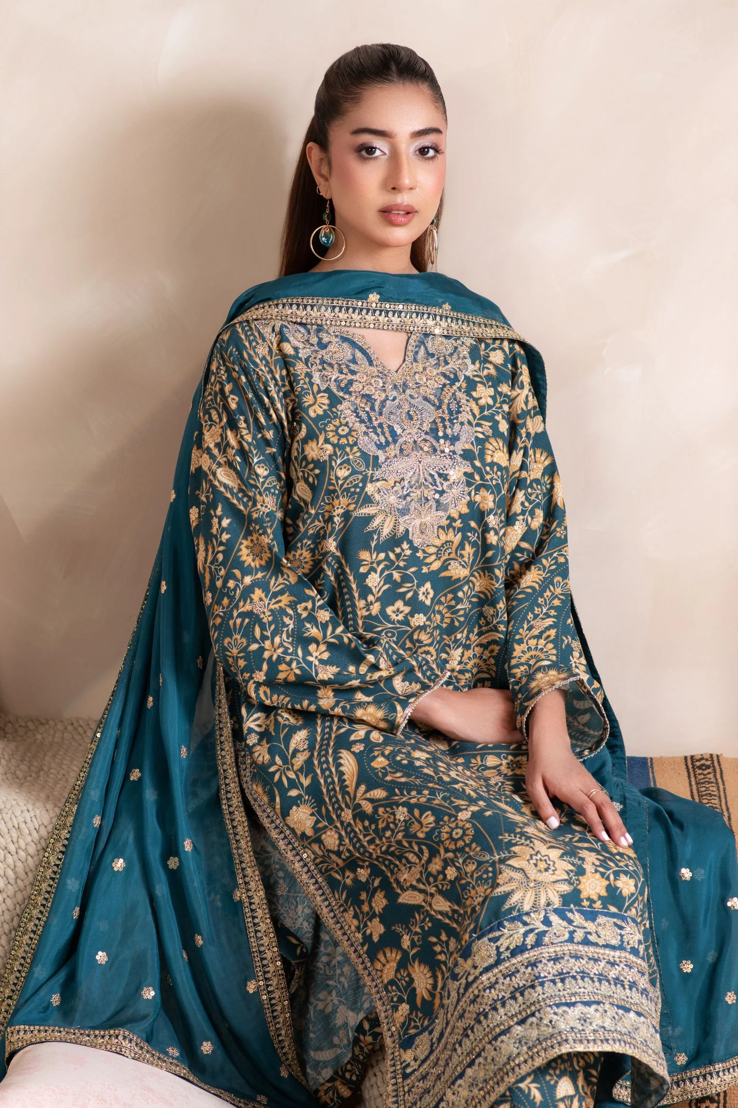 Motif Karandi Embroidered Suit-056 - Image 2