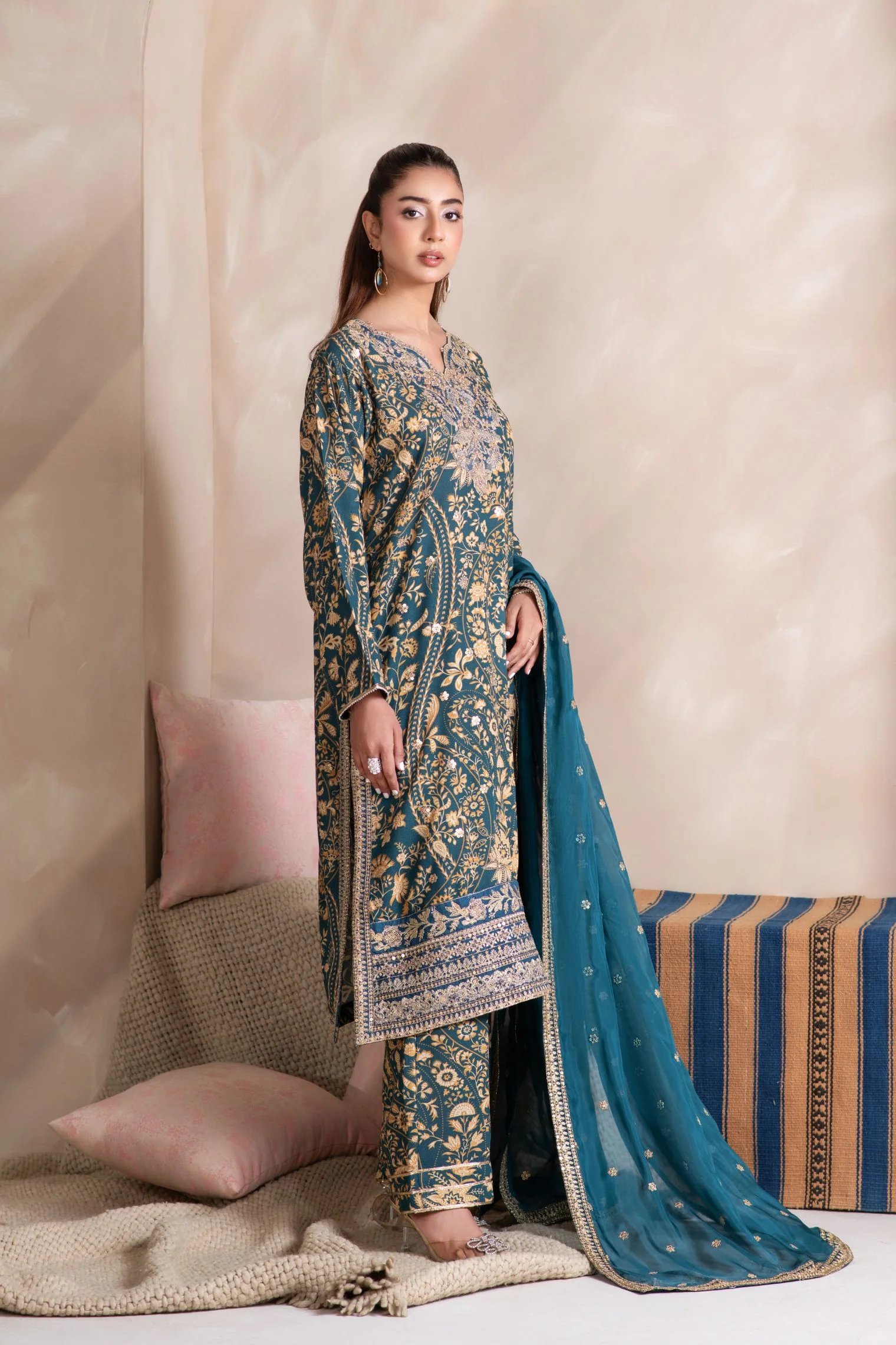 Motif Karandi Embroidered Suit-056 - Image 3