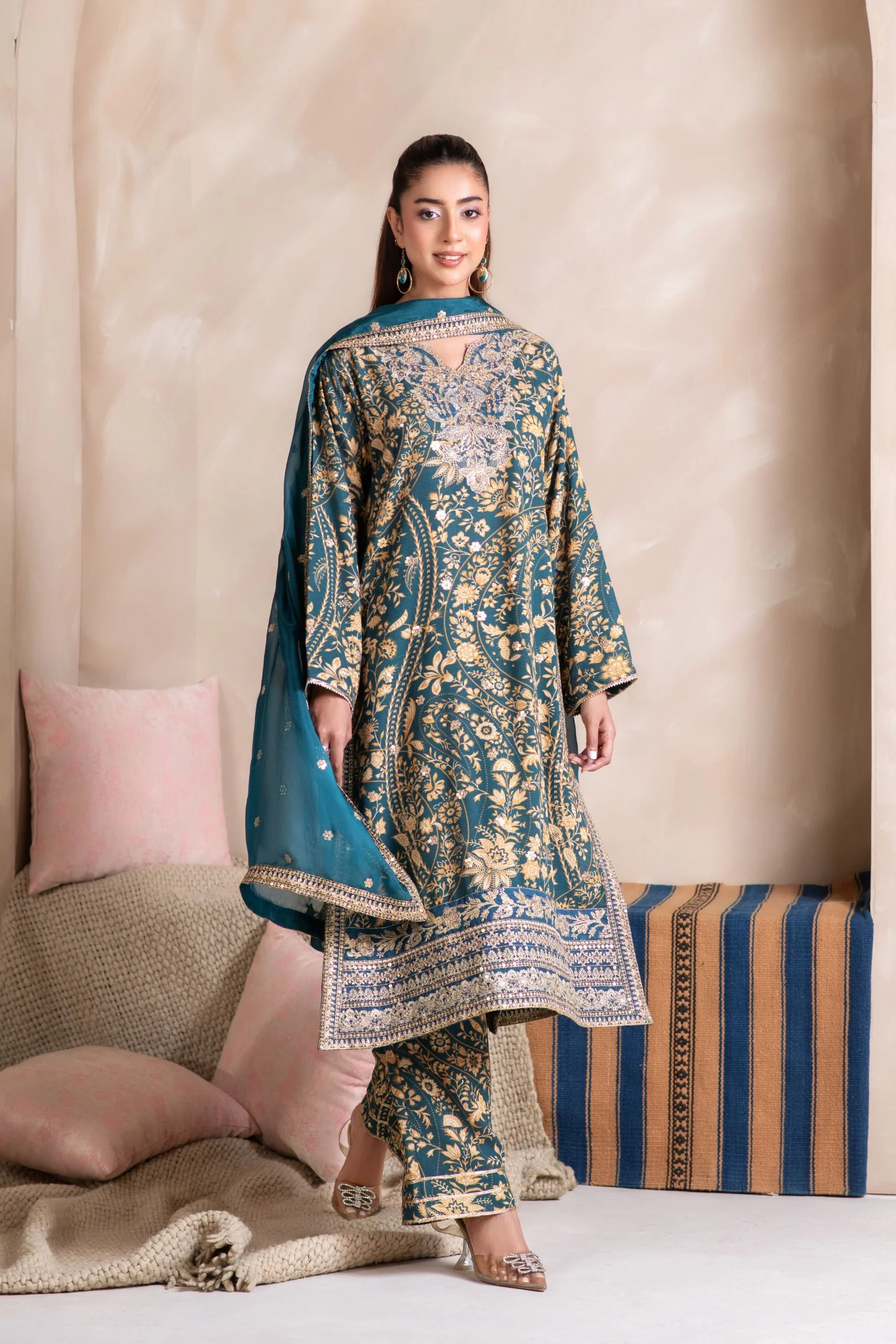 Motif Karandi Embroidered Suit-056 - Image 4