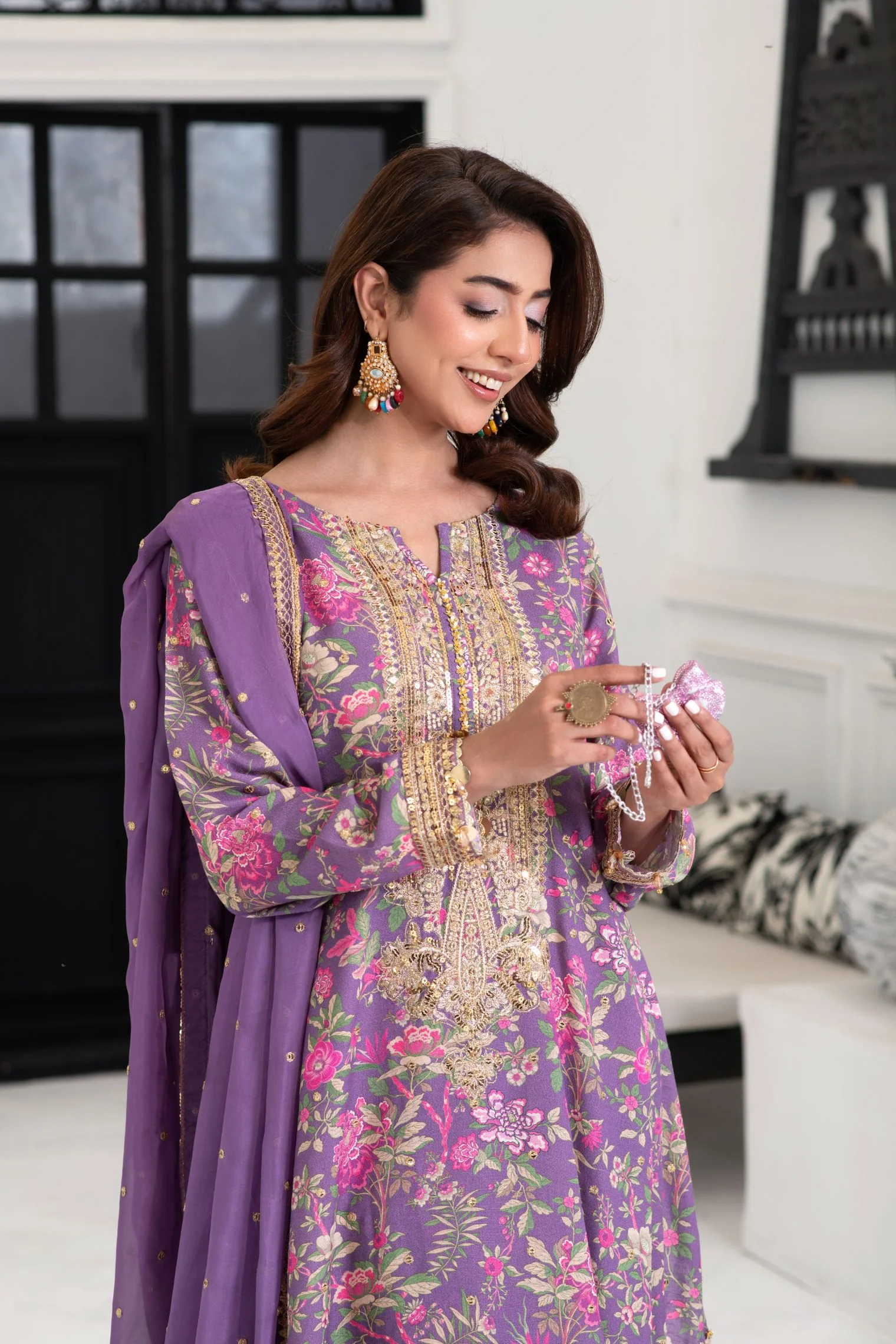 Motif Karandi Printed Embroidered Suit-058 - Image 3