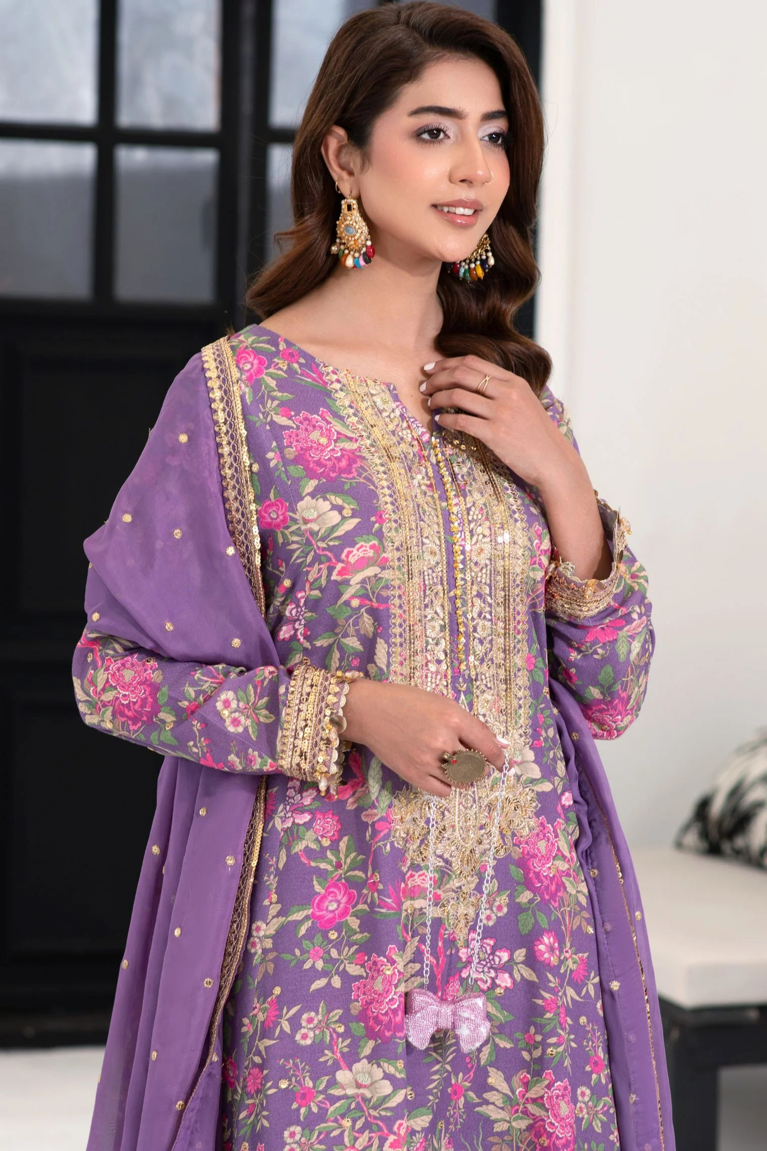 Motif Karandi Printed Embroidered Suit-058 - Image 6