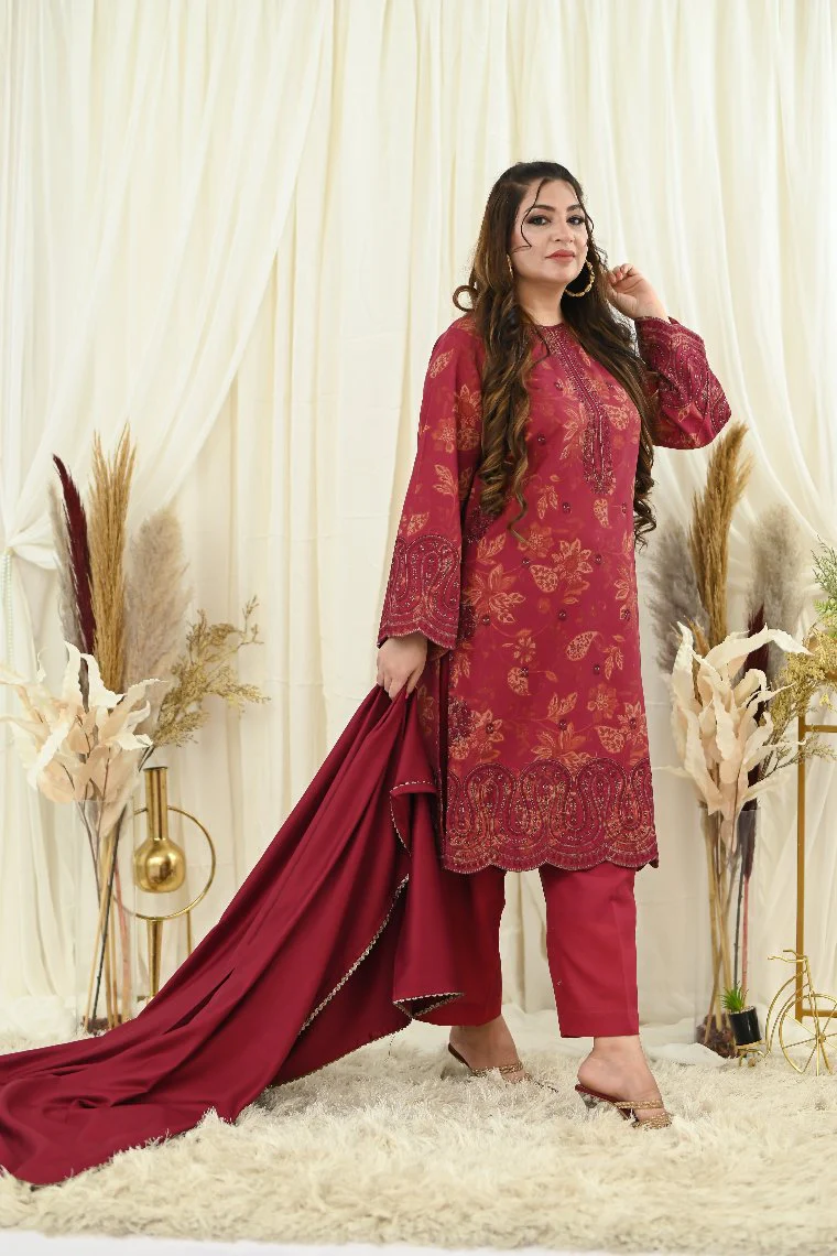 Motif Khaddar Embroidered-Suit-036 - Image 10