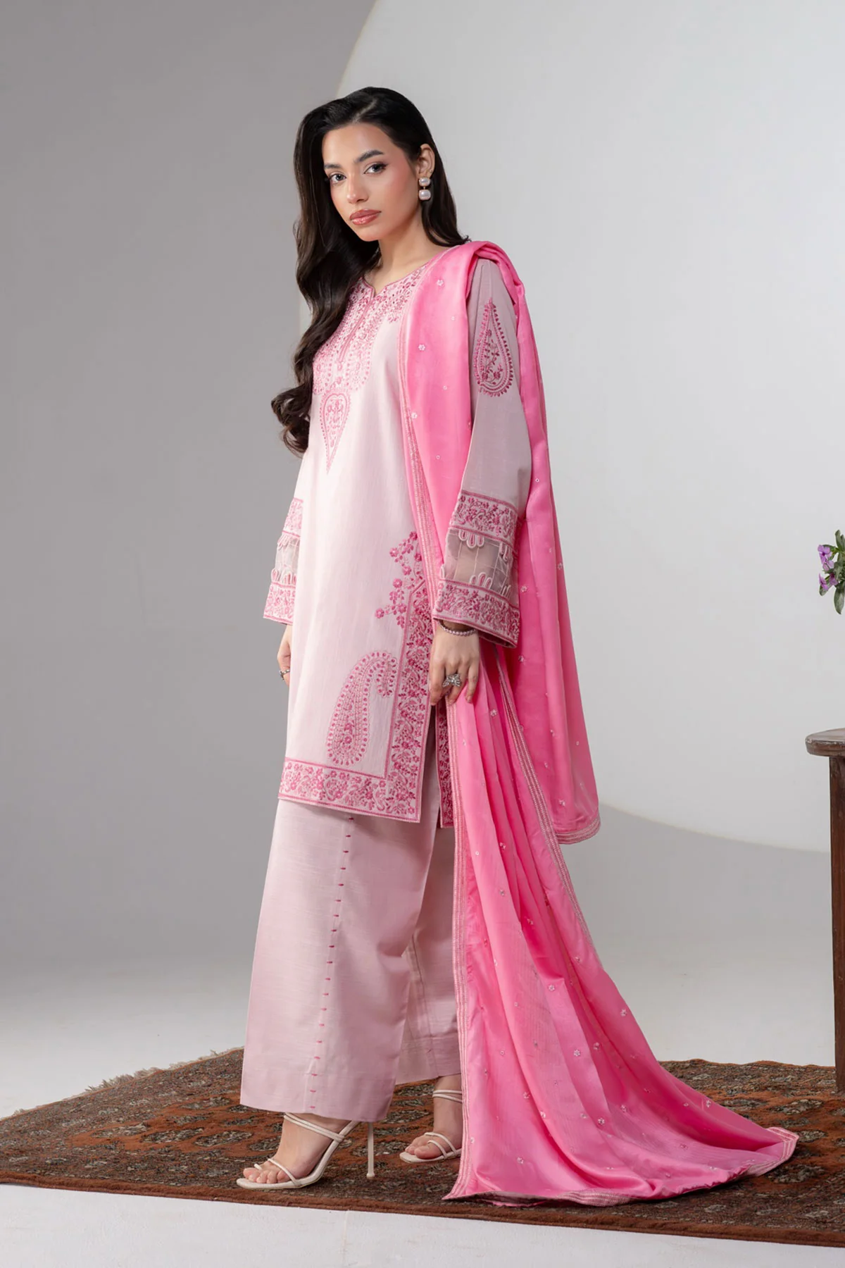 Motif Khaddar Embroidered Suit-068 - Image 6