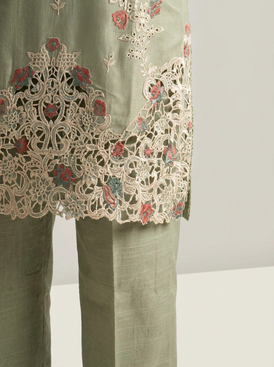 Motif Khaddar Embroidered Suit-074 - Image 4