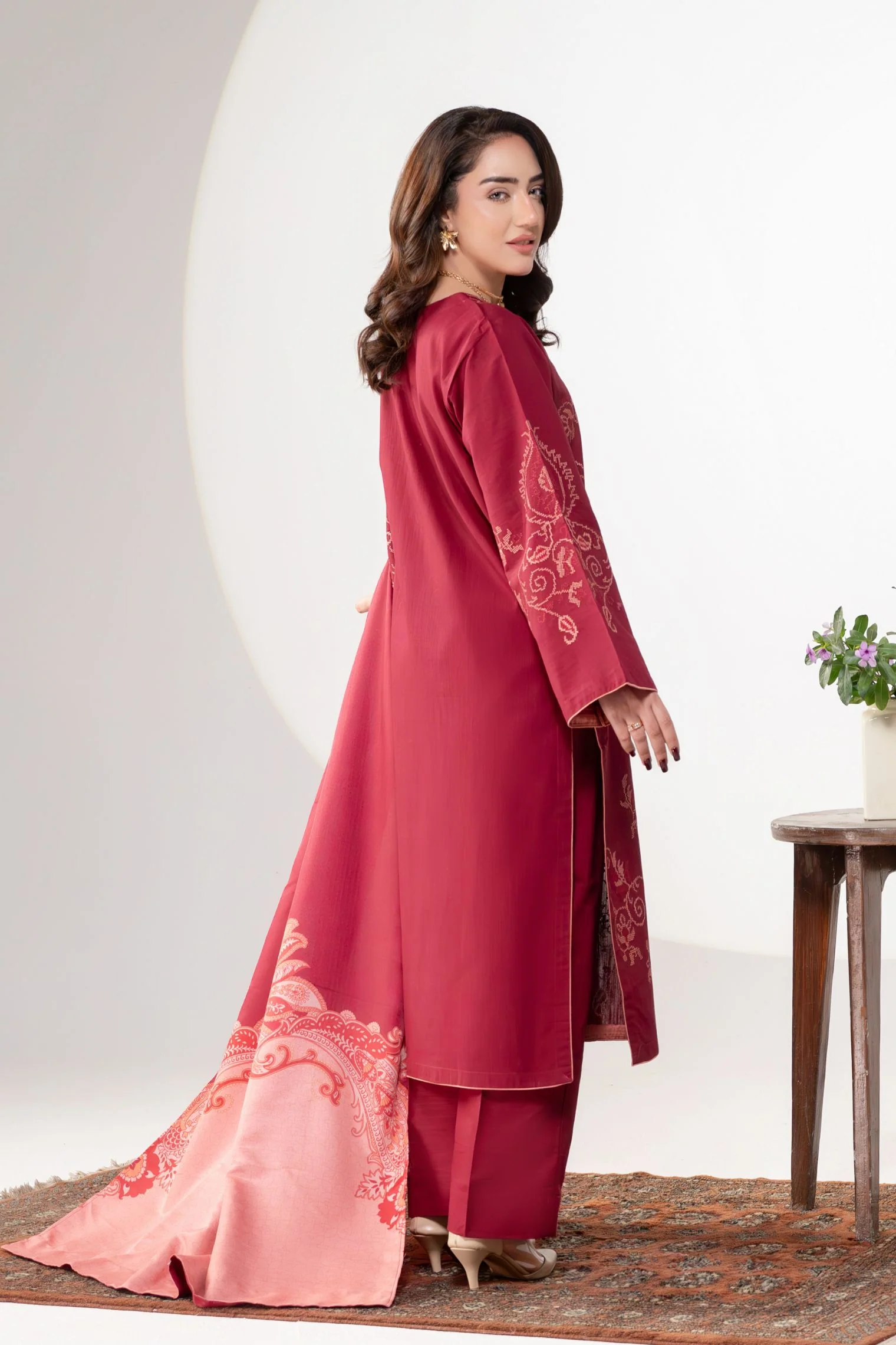 MOTIF KHADDAR EMBROIDERED SUIT-078 - Image 3