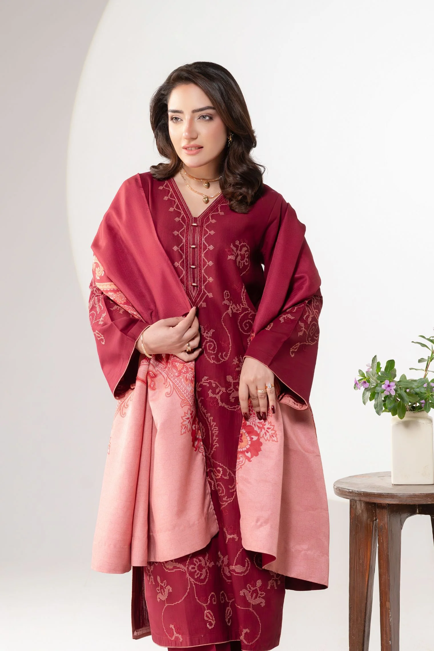 MOTIF KHADDAR EMBROIDERED SUIT-078 - Image 5