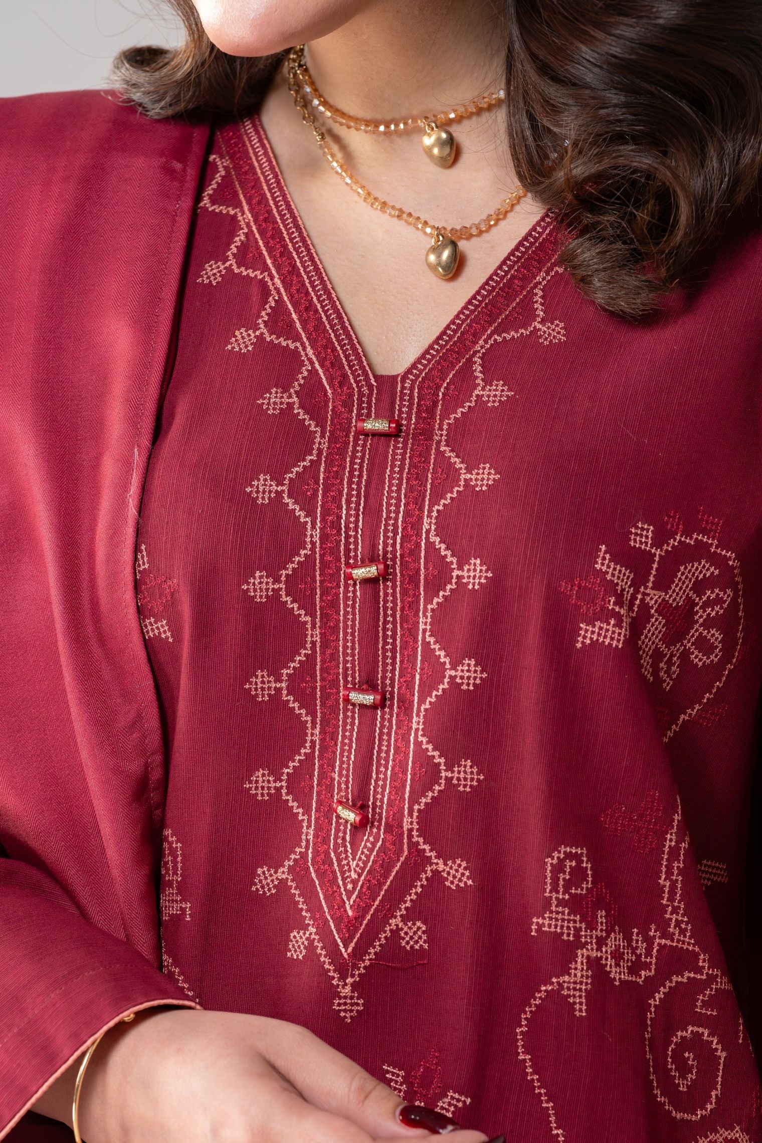 MOTIF KHADDAR EMBROIDERED SUIT-078 - Image 6