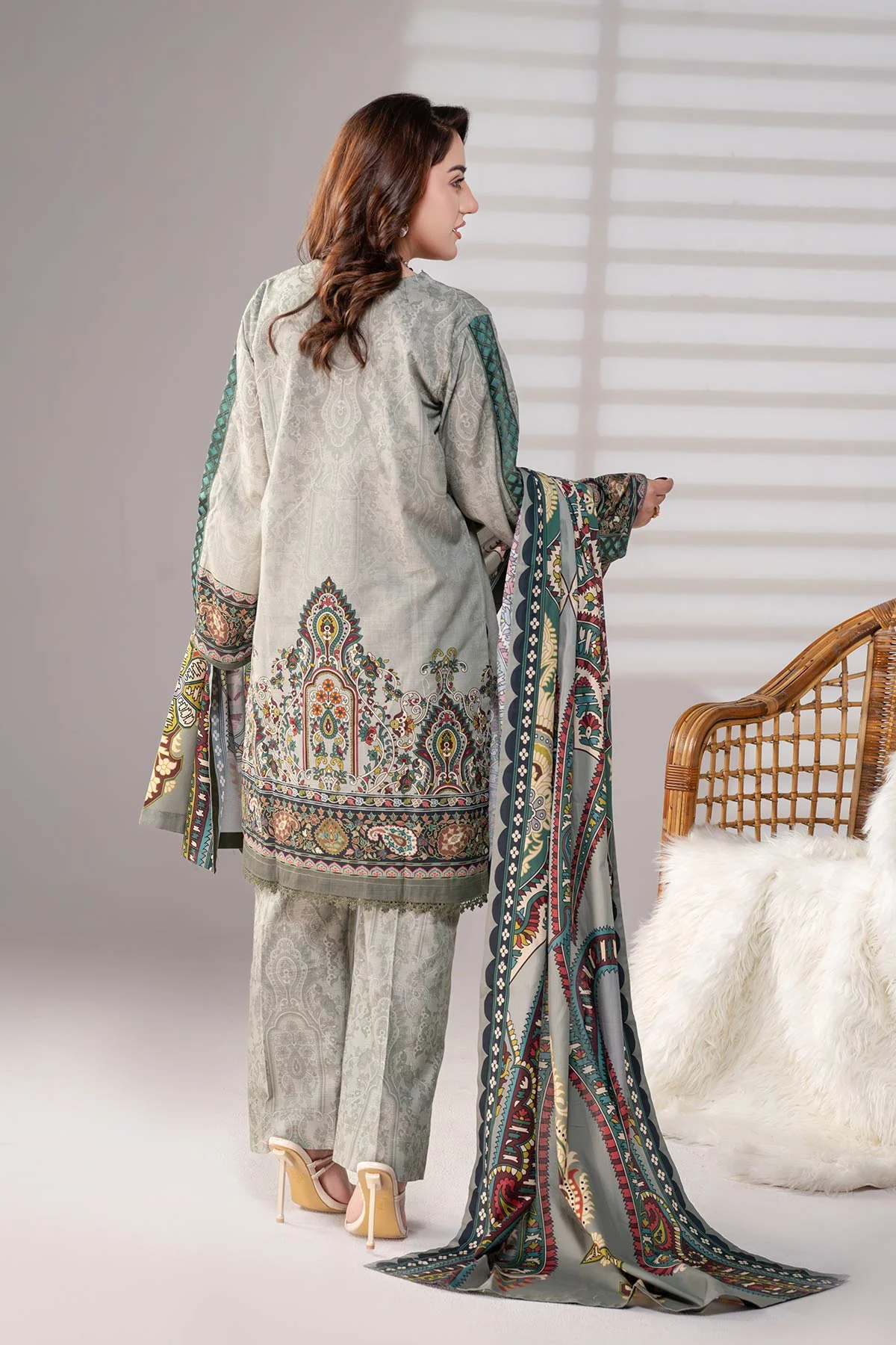 MOTIF KHADDAR PRINTED SUIT-041 - Image 8