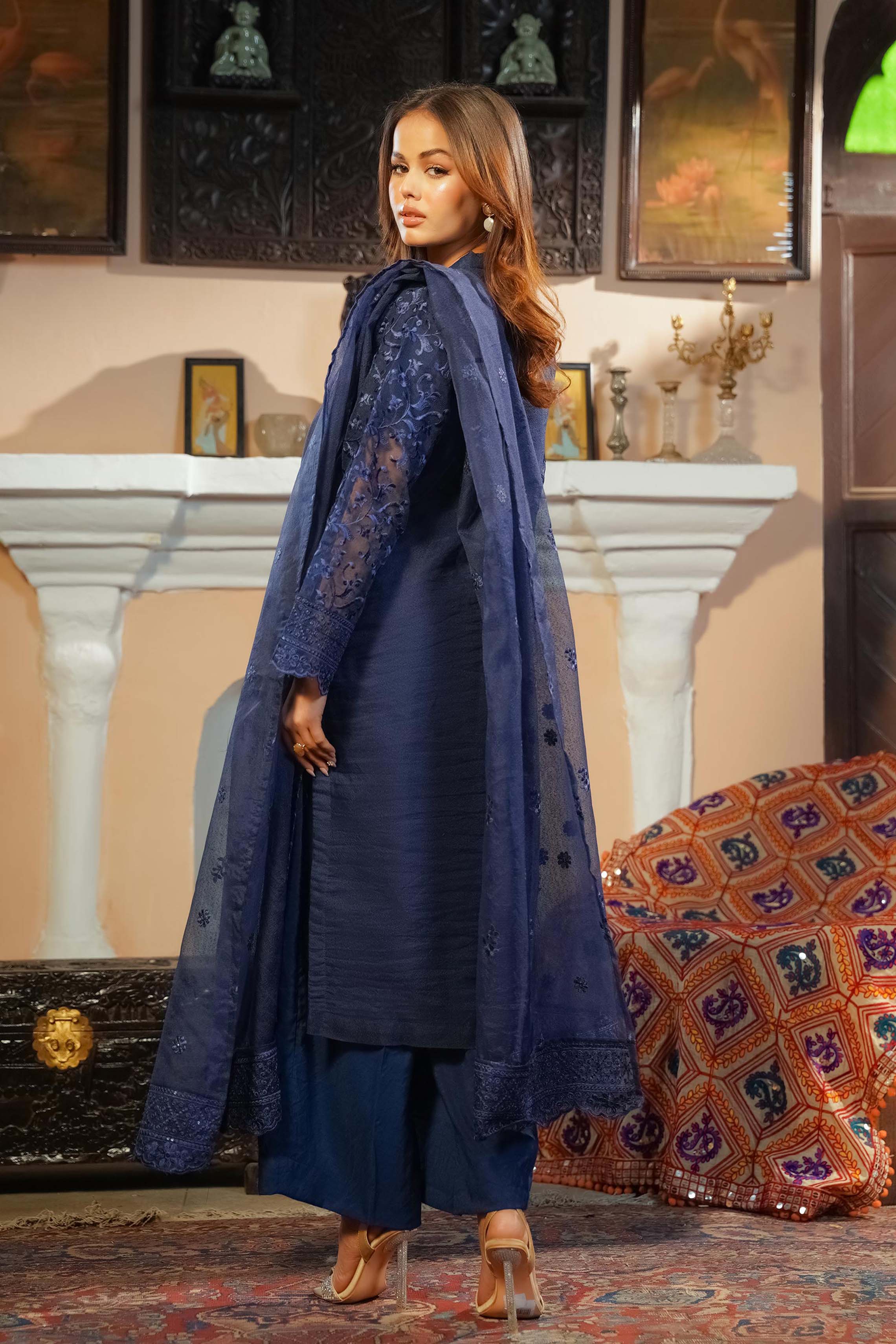 Motif Khaddi Net Embroidered Suit-344 - Image 4