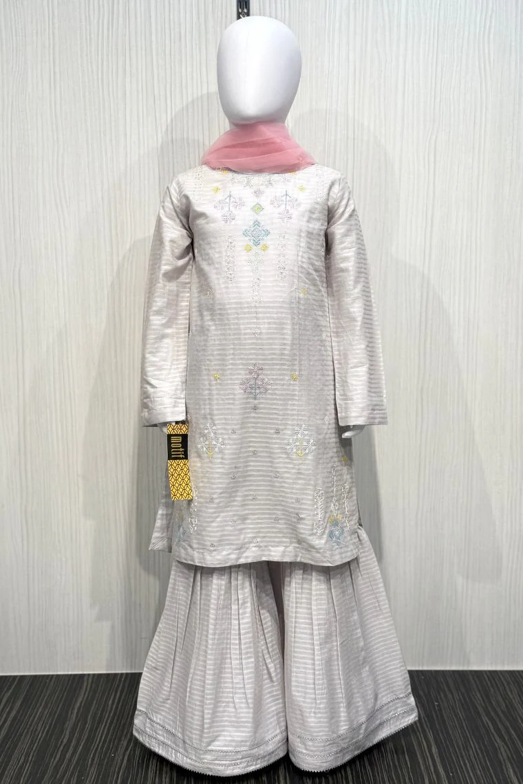 Motif Kids Doby Lawn Embroidered Suit